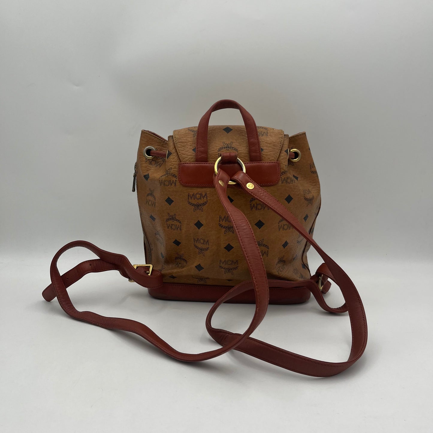 MCM Germany Cognac Flap Small Backpack