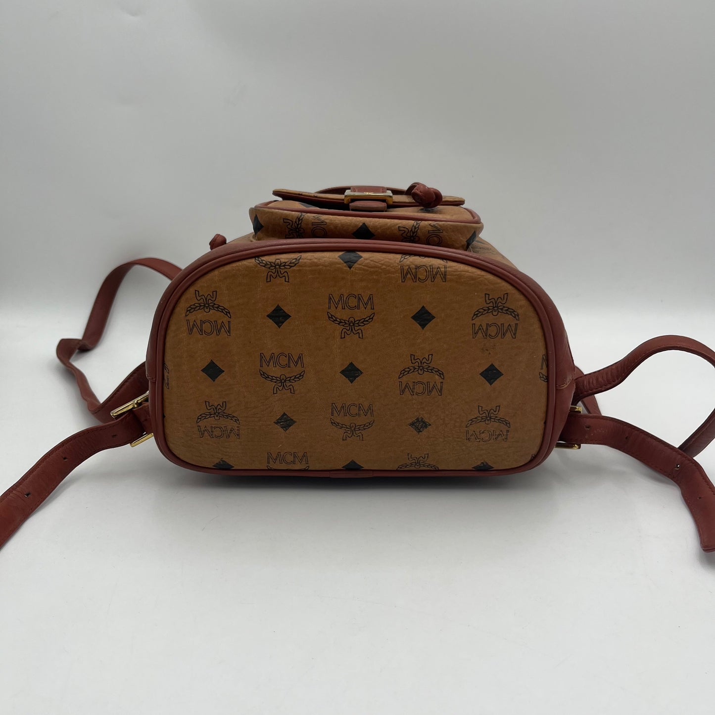 MCM Germany Cognac Flap Small Backpack