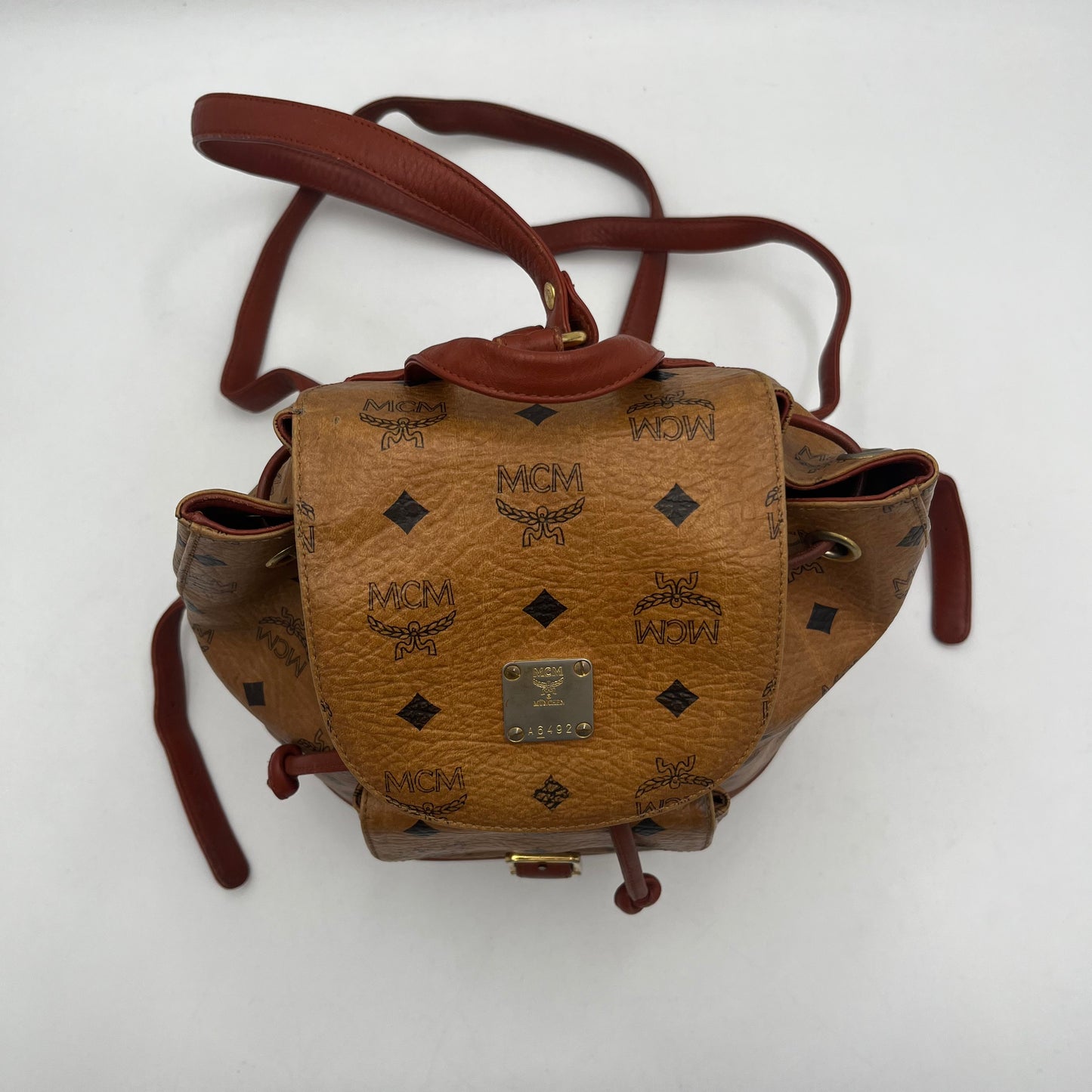 MCM Germany Cognac Flap Small Backpack