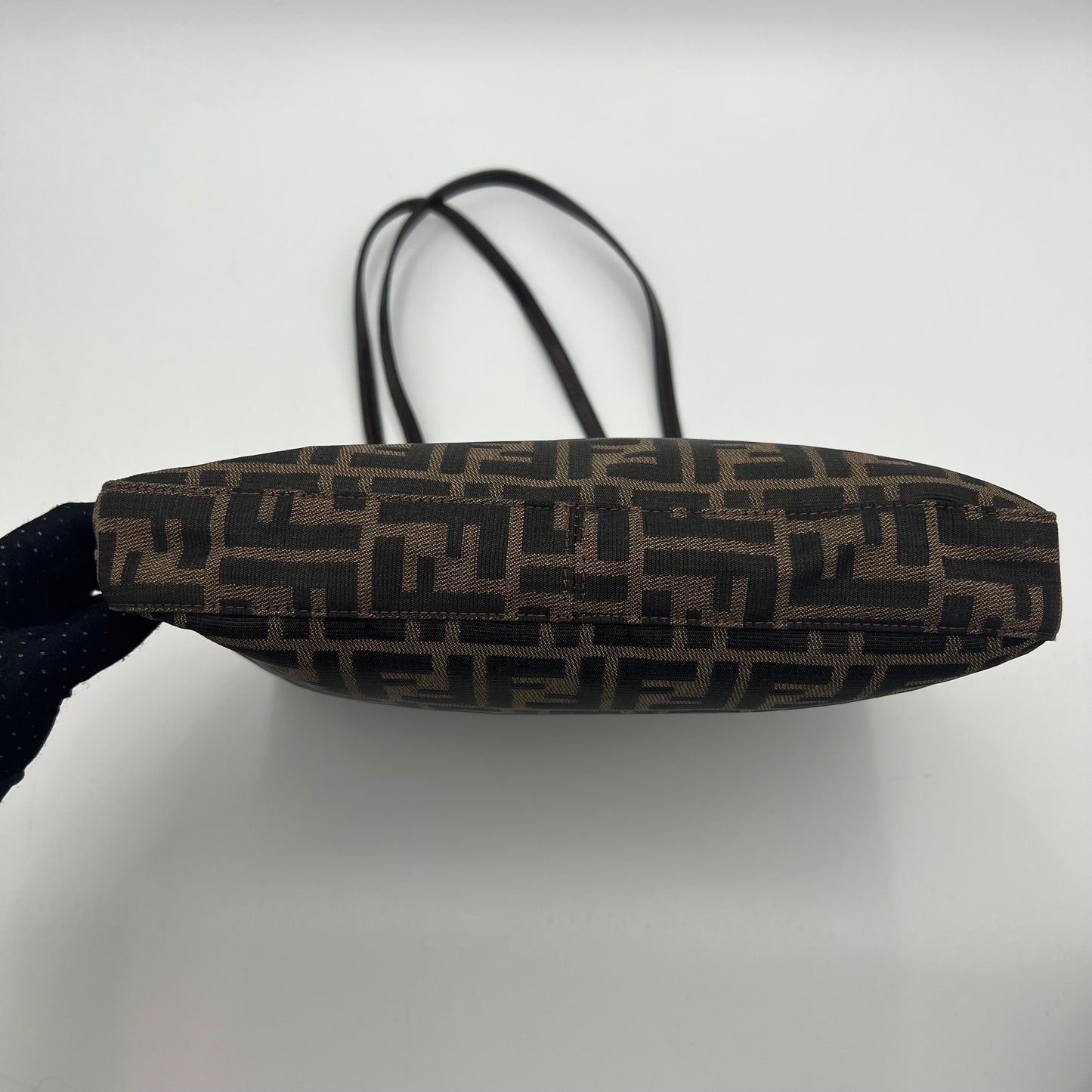 Fendi Tobacco Zucca FF Logo Small Shoulder Tote Bag