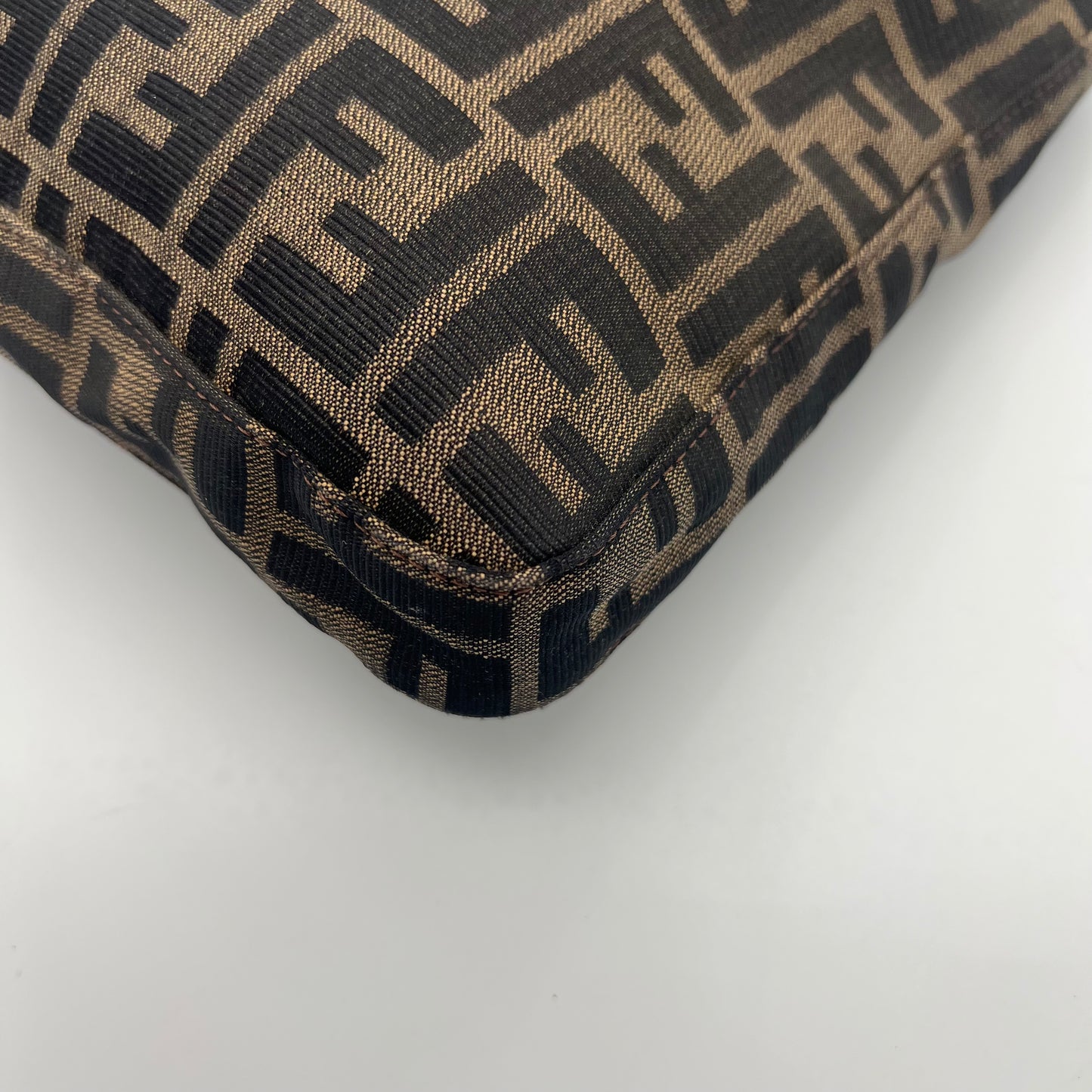 Fendi Tobacco Zucca FF Logo Small Shoulder Tote Bag