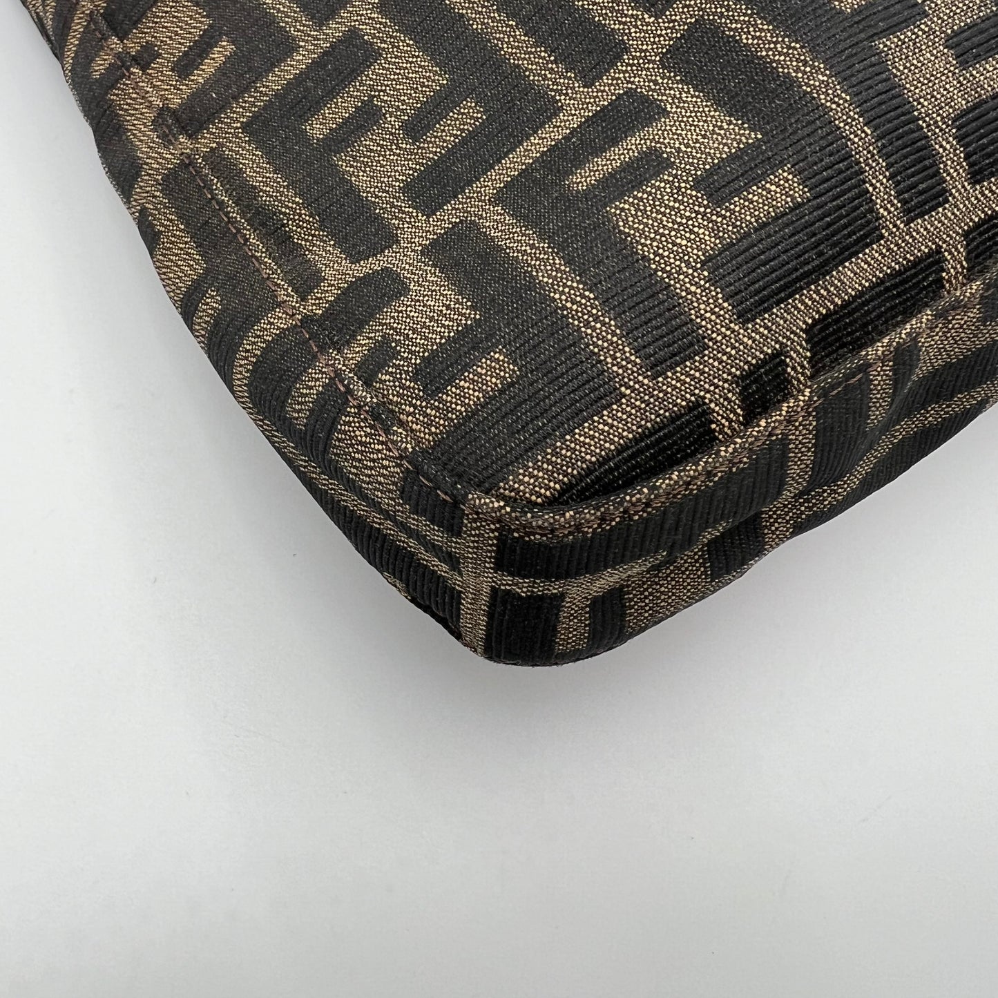 Fendi Tobacco Zucca FF Logo Small Shoulder Tote Bag