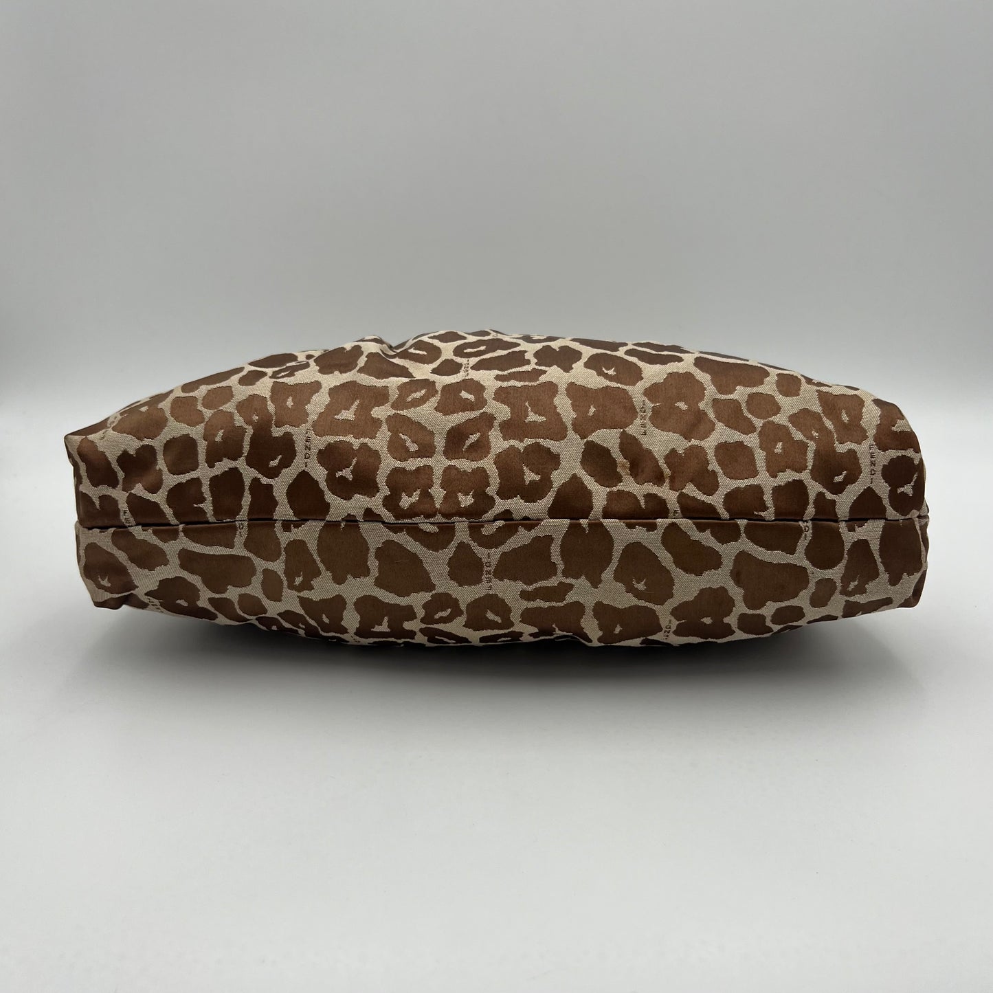 Fendi Brown Leopard Print Canvas Chef Hobo Bag