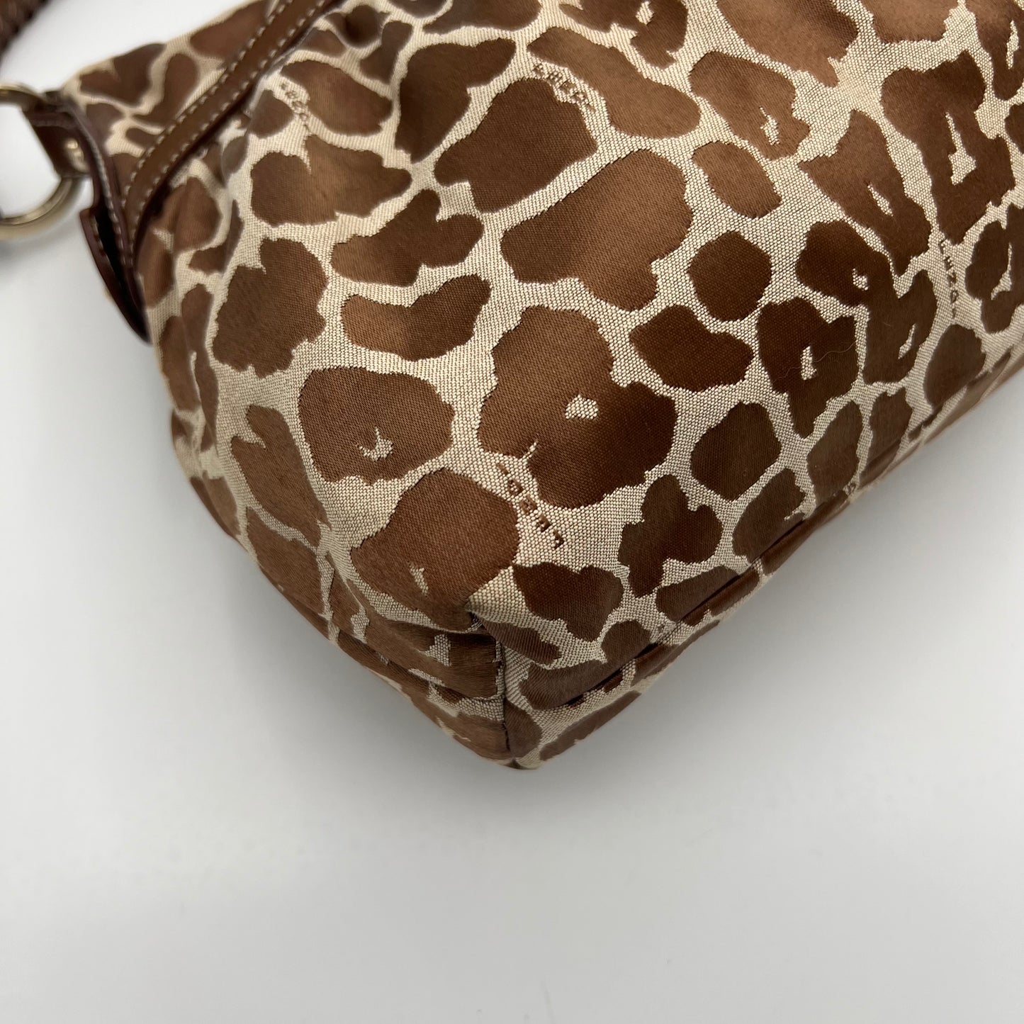 Fendi Brown Leopard Print Canvas Chef Hobo Bag