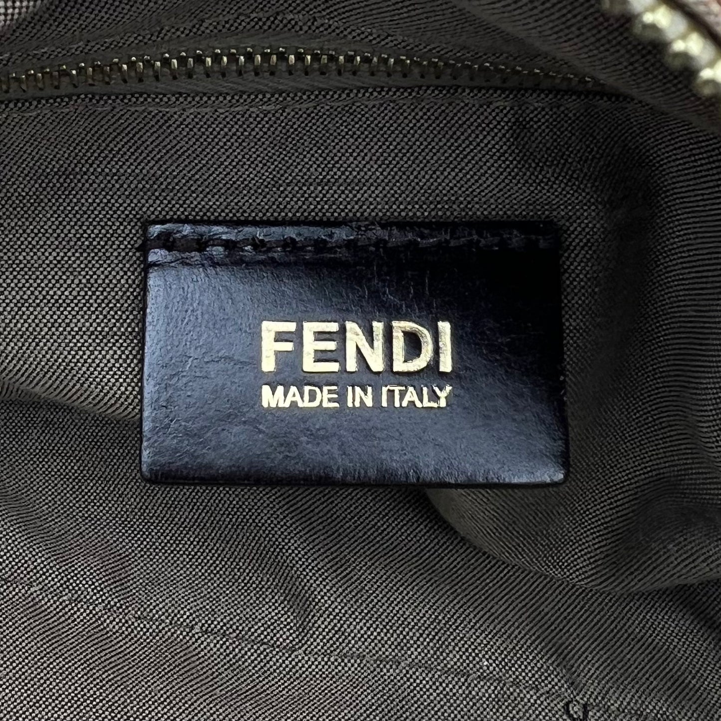 Fendi Brown Leopard Print Canvas Chef Hobo Bag