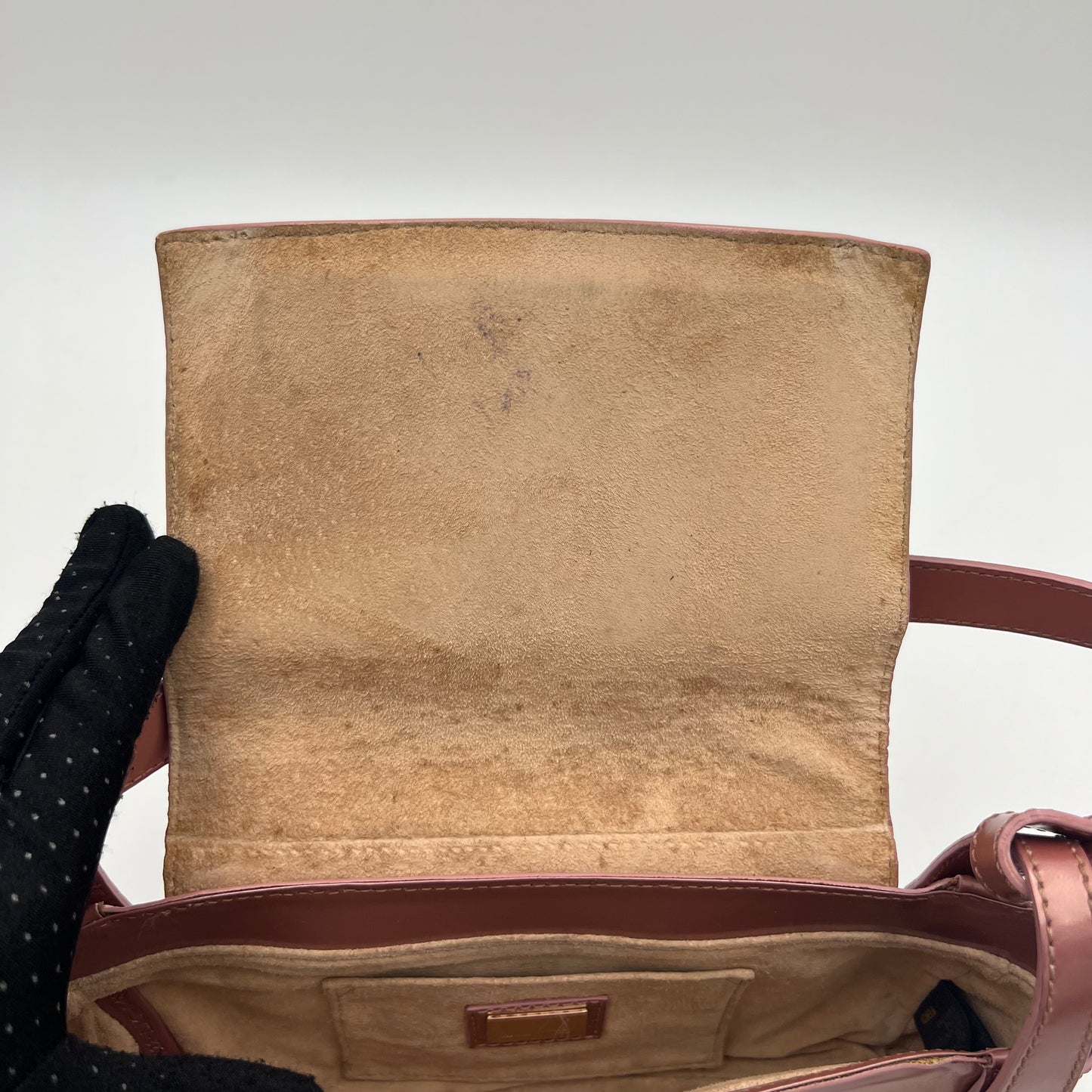 Fendi Pink Multicolor Patent Leather Borsa Baguette