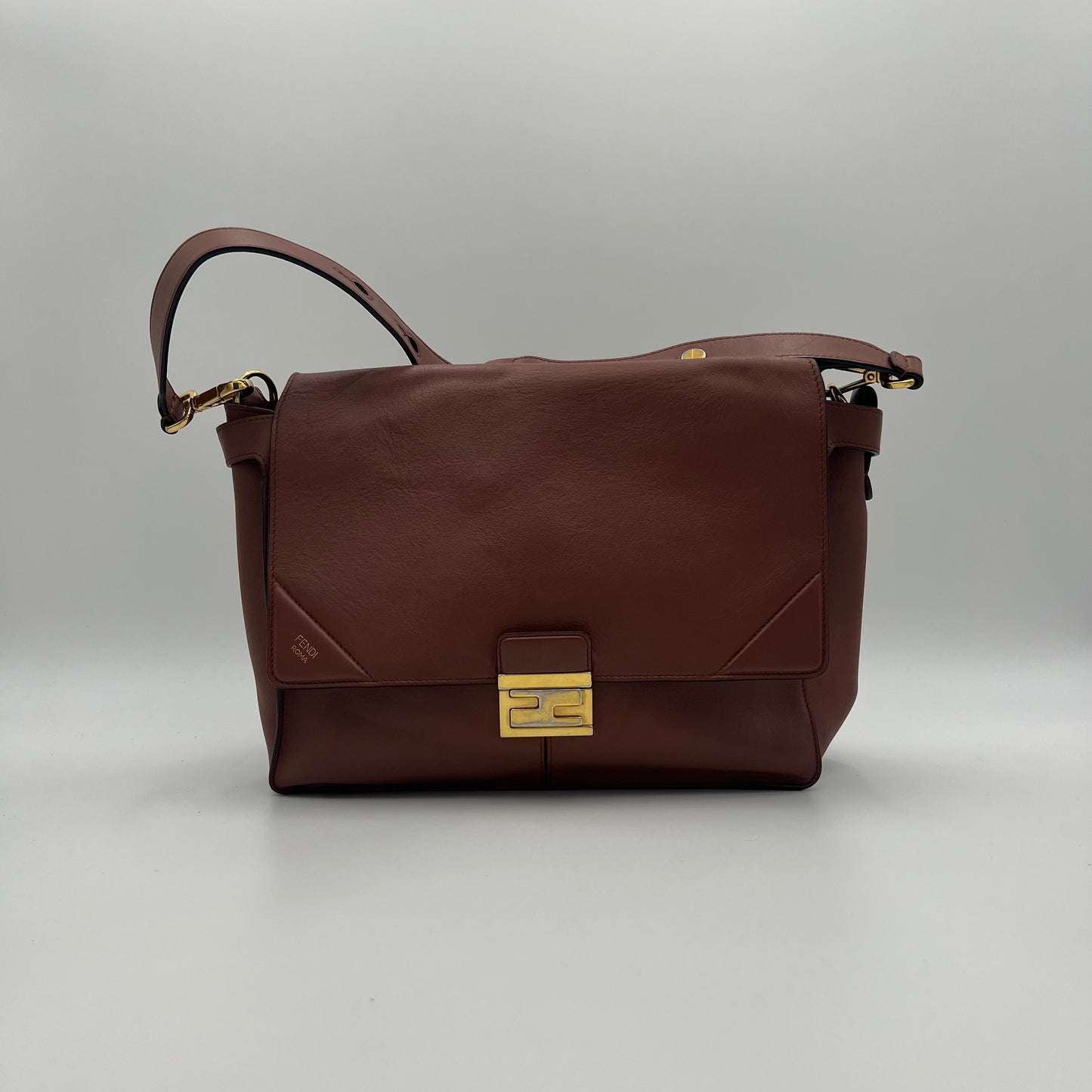 Fendi Vitello Grace Matte Kan U Shoulder Bag