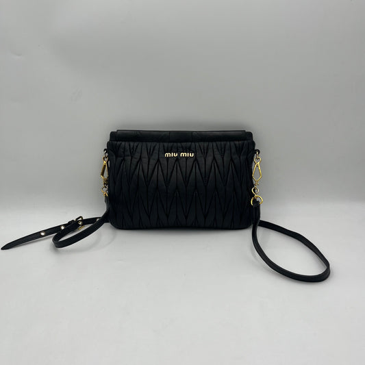 Miu Miu Matelasse Black Leather Crossbody