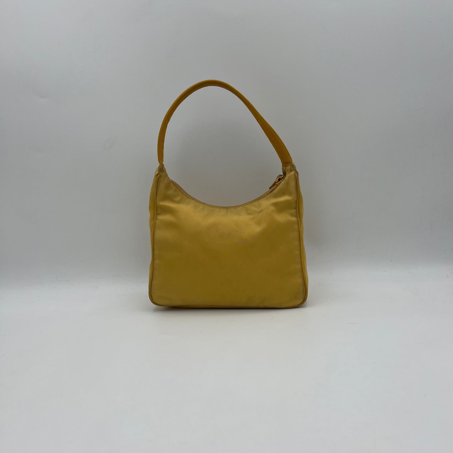 Prada Yellow Nylon Hobo Baguette