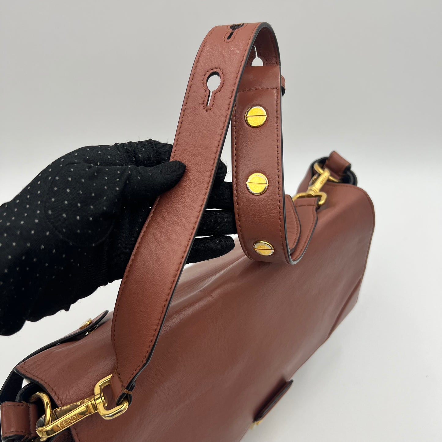 Fendi Vitello Grace Matte Kan U Shoulder Bag