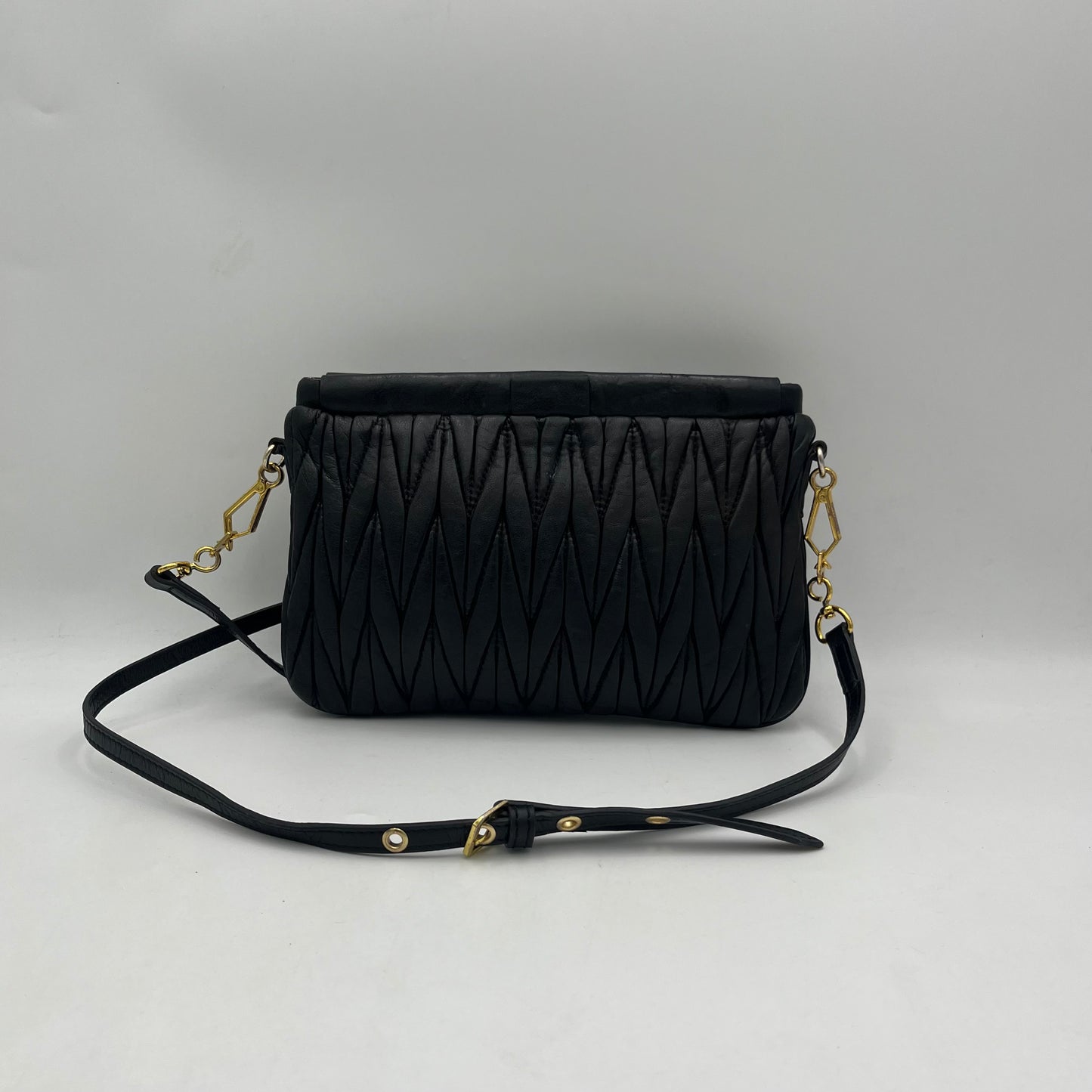 Miu Miu Matelasse Black Leather Crossbody