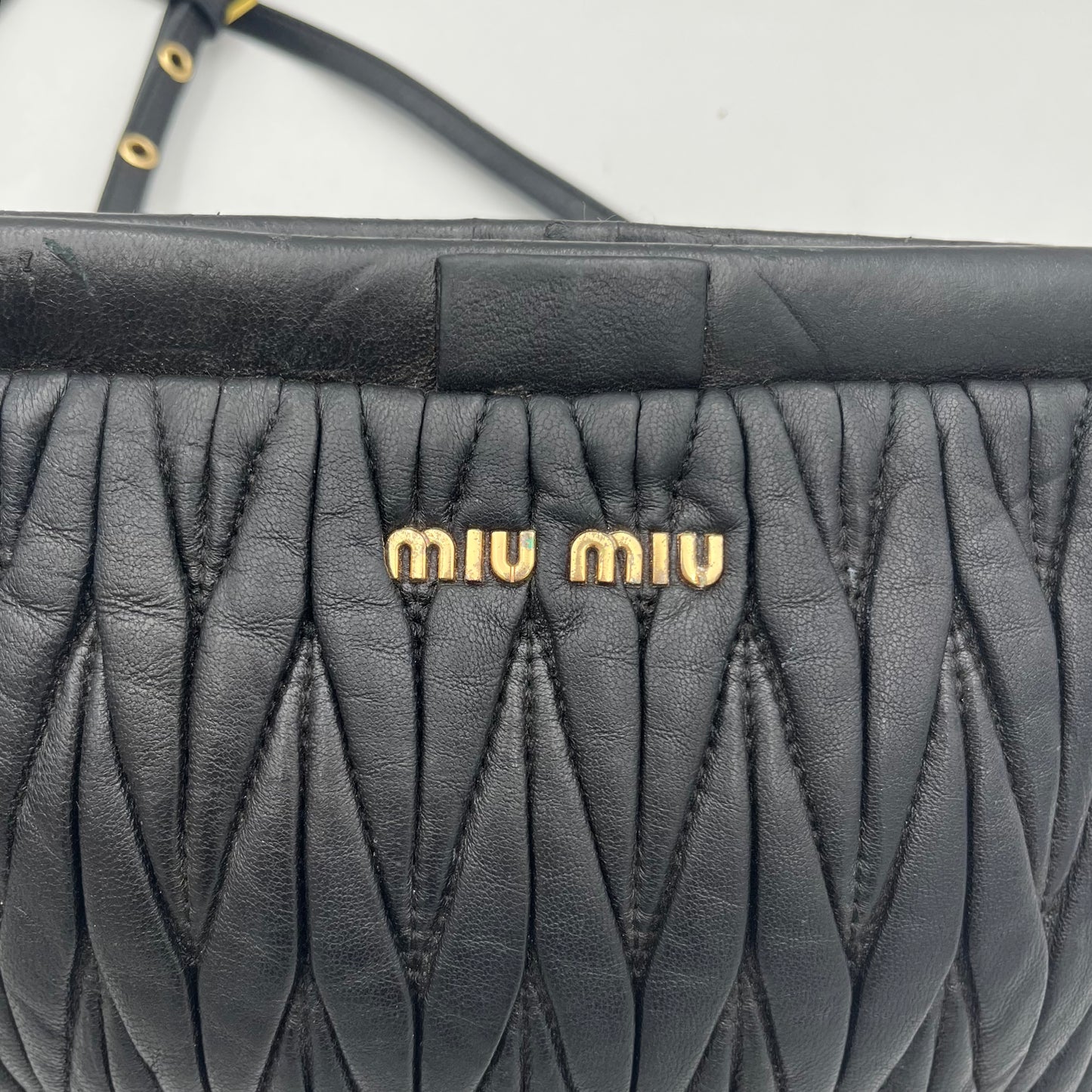 Miu Miu Matelasse Black Leather Crossbody