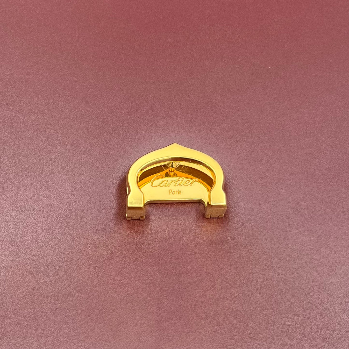 Cartier Paris Burgundy Leather Gold Charm Logo Kelly