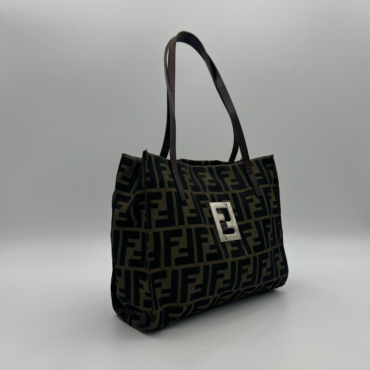 Fendi Tobacco Zucca Tote Shoulder Bag