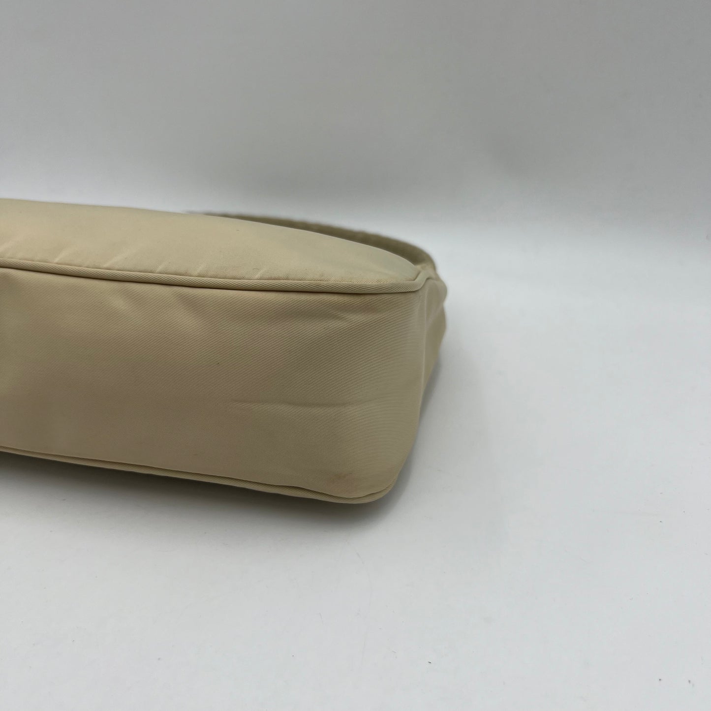 Prada Beige Nylon Mini Hobo Baguette