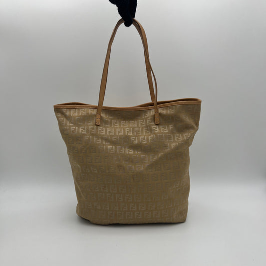Fendi Beige Zucchino Small Tote