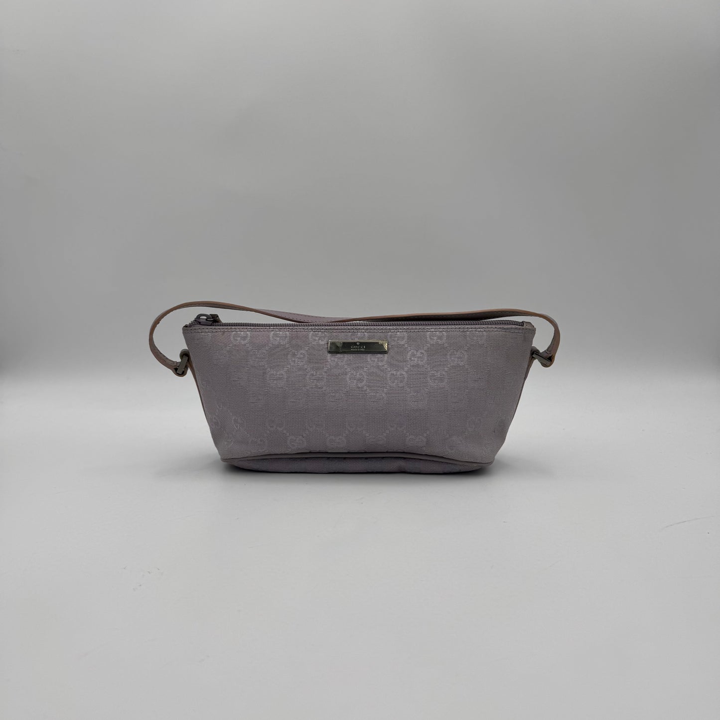 Gucci Lavender Monogram Canvas and Leather Boat Pochette