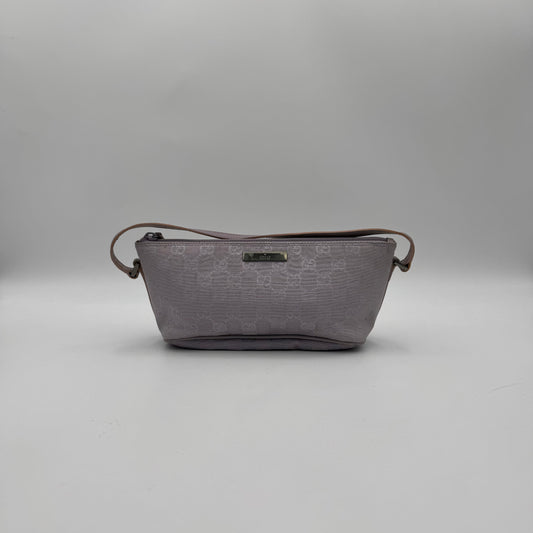 Gucci Lavender Monogram Canvas and Leather Boat Pochette