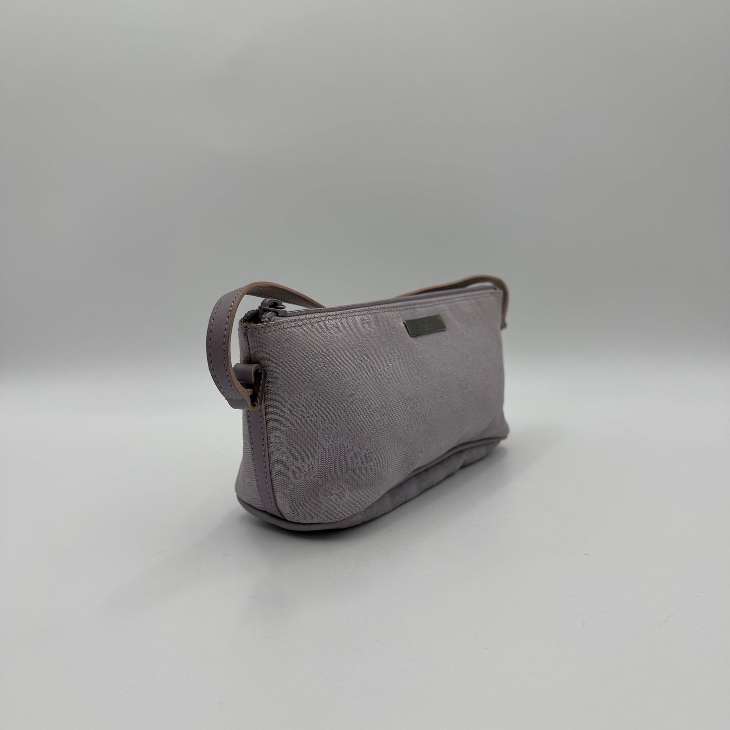 Gucci Lavender Monogram Canvas and Leather Boat Pochette