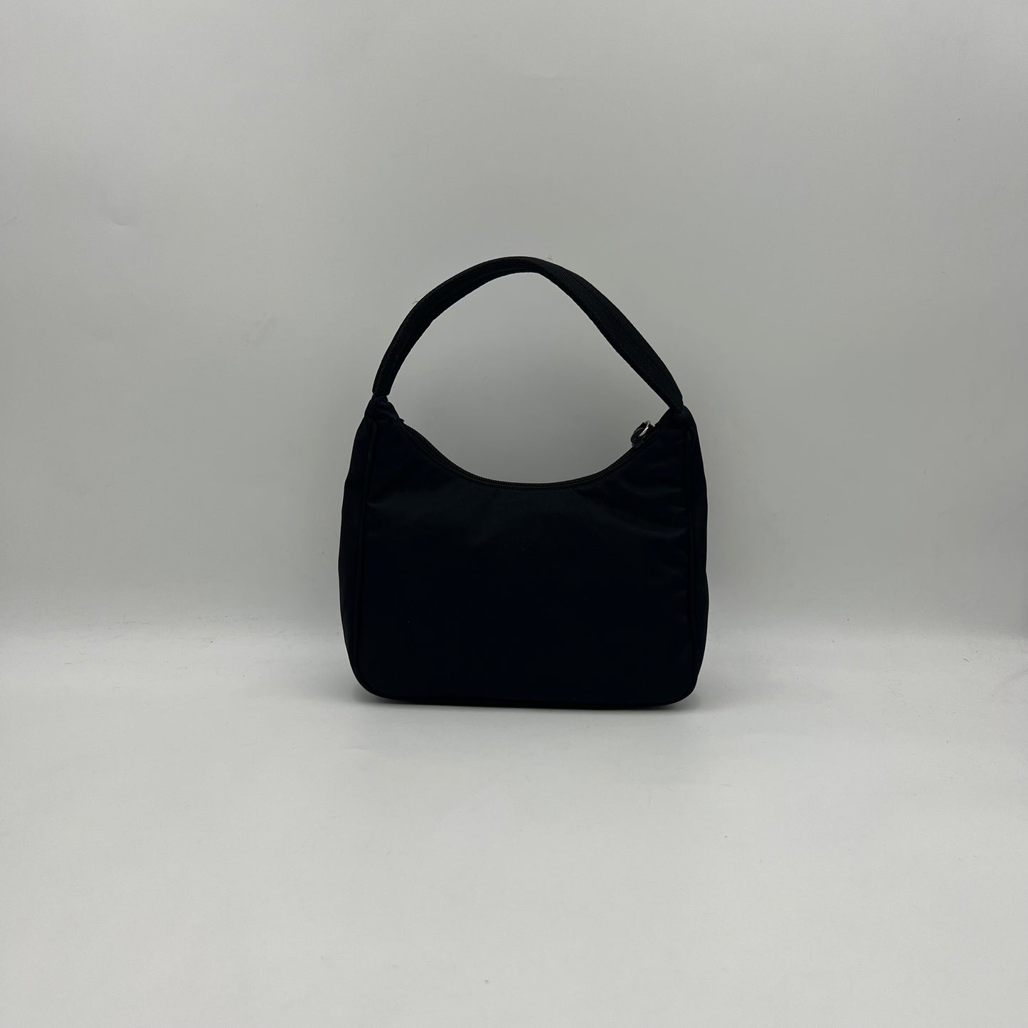 Prada Black Nylon Mini Hobo Baguette