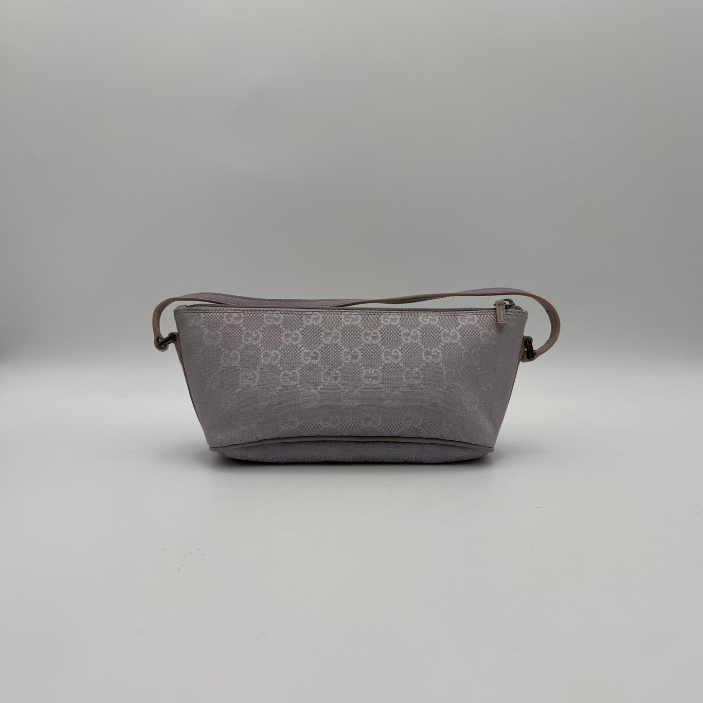 Gucci Lavender Monogram Canvas and Leather Boat Pochette
