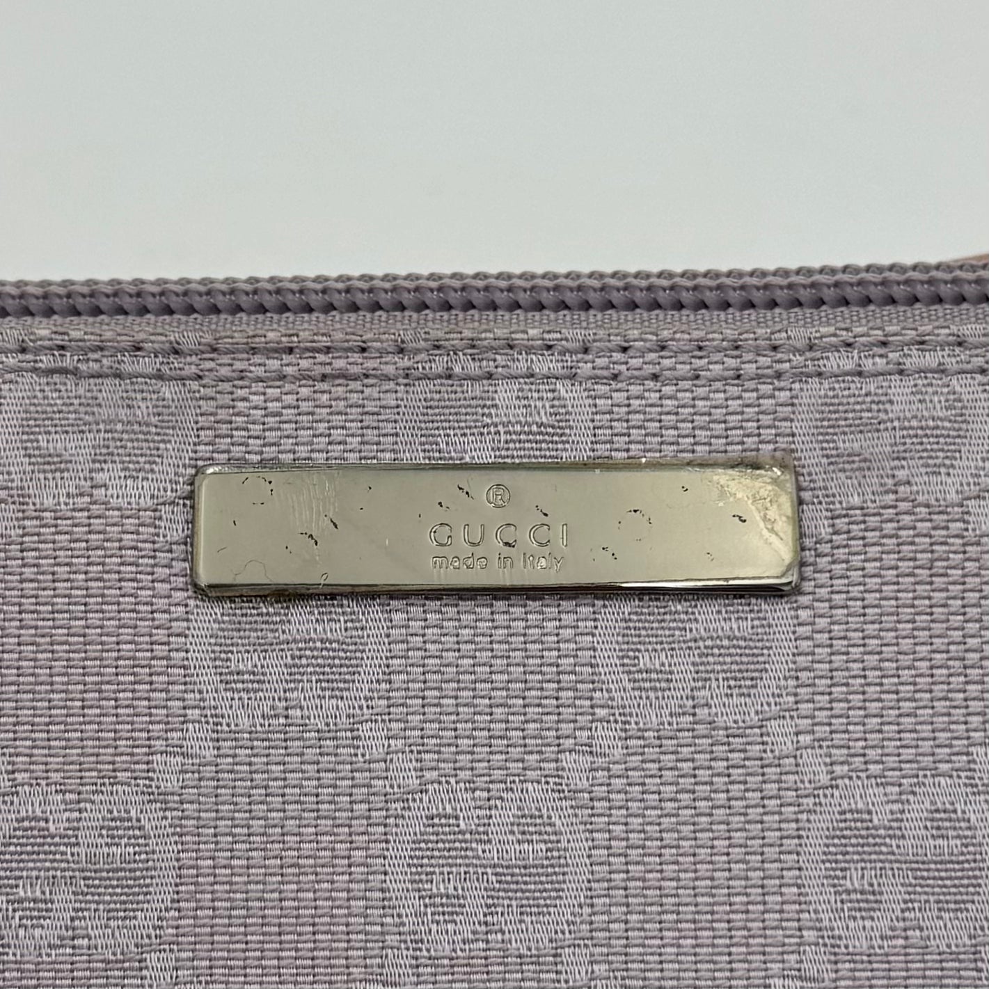 Gucci Lavender Monogram Canvas and Leather Boat Pochette
