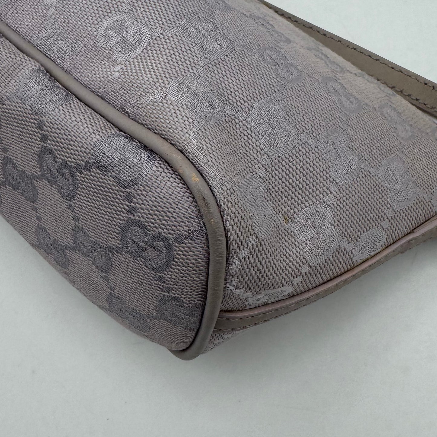 Gucci Lavender Monogram Canvas and Leather Boat Pochette