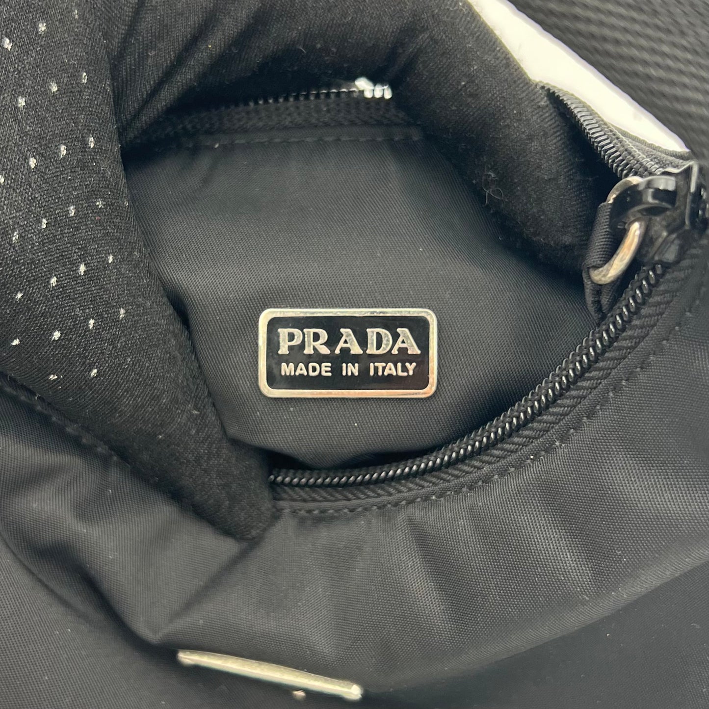 Prada Black Nylon Mini Hobo Baguette