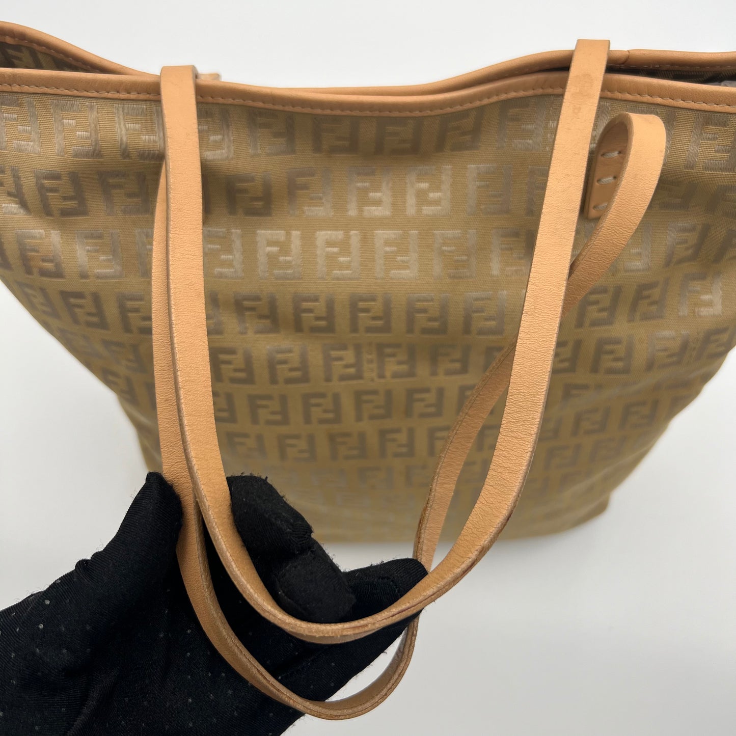 Fendi Beige Zucchino Small Tote