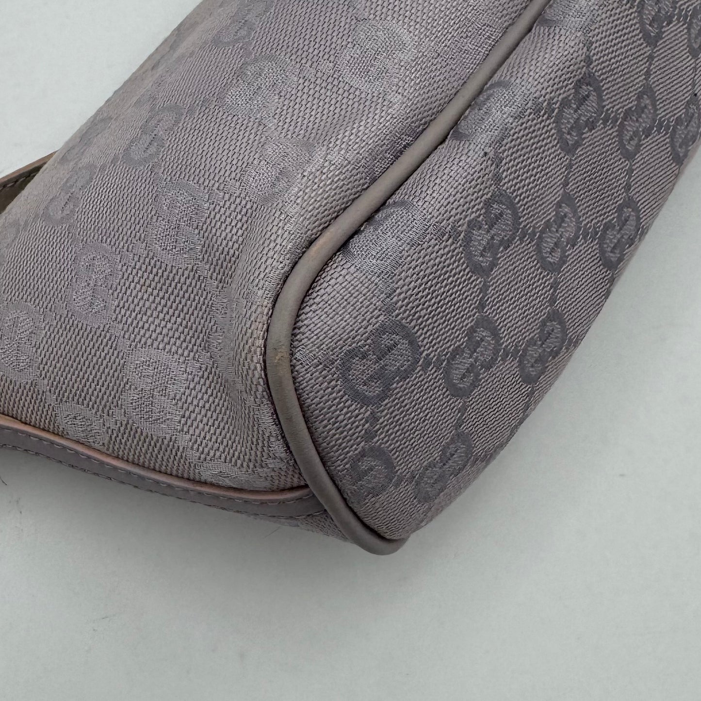 Gucci Lavender Monogram Canvas and Leather Boat Pochette
