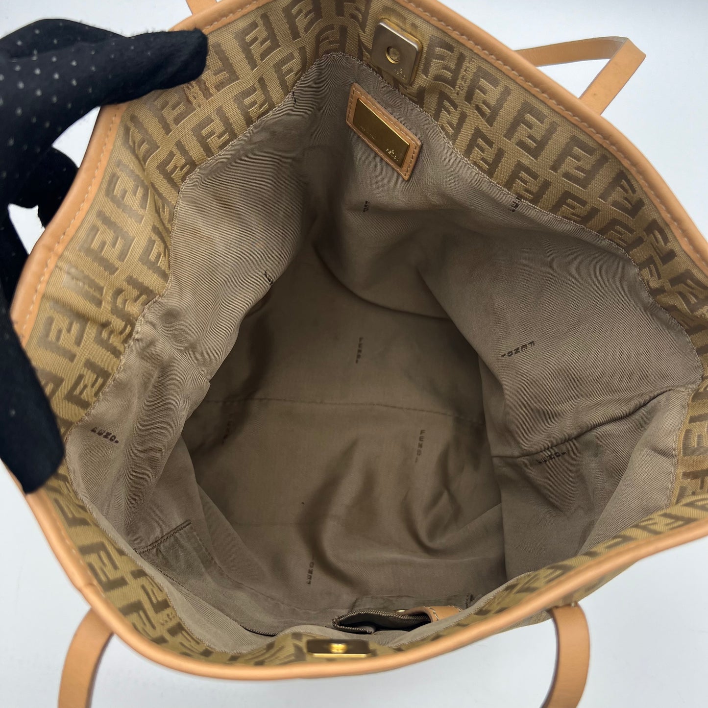 Fendi Beige Zucchino Small Tote