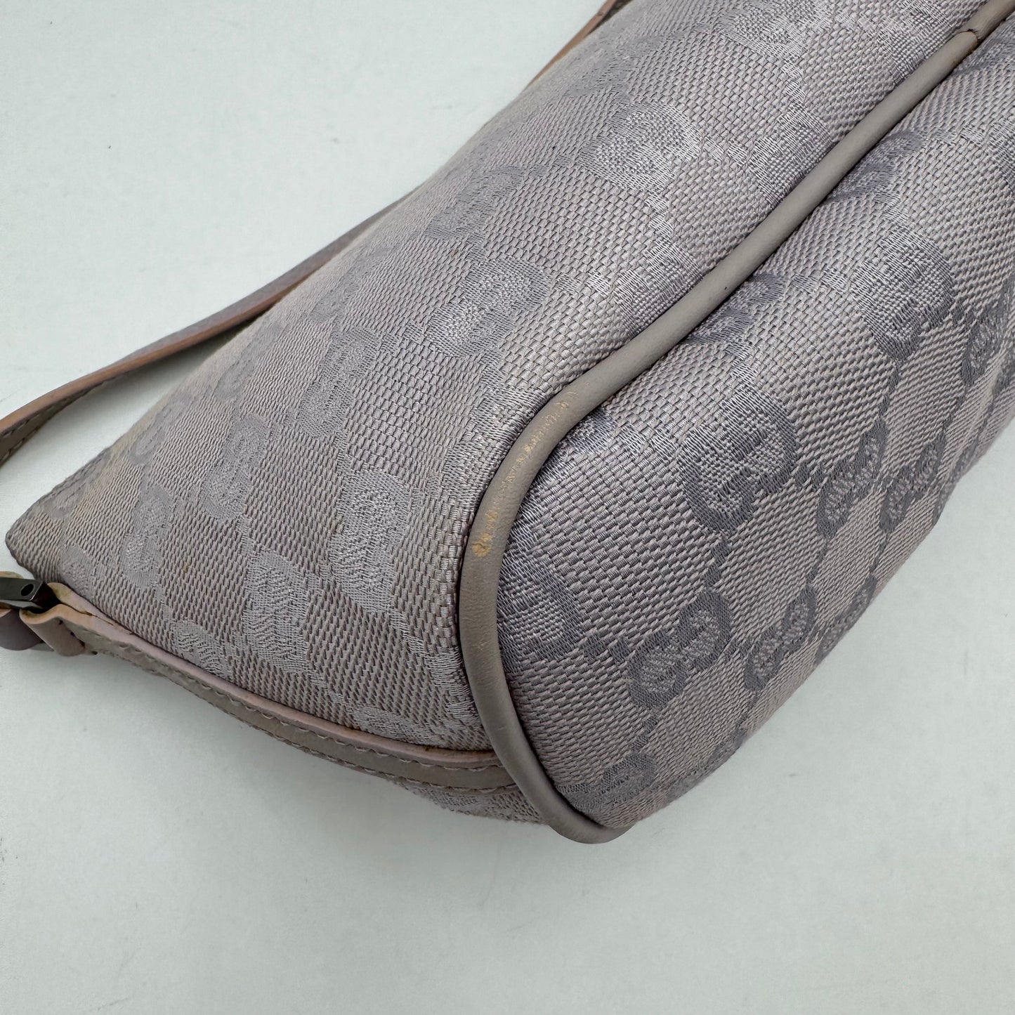 Gucci Lavender Monogram Canvas and Leather Boat Pochette