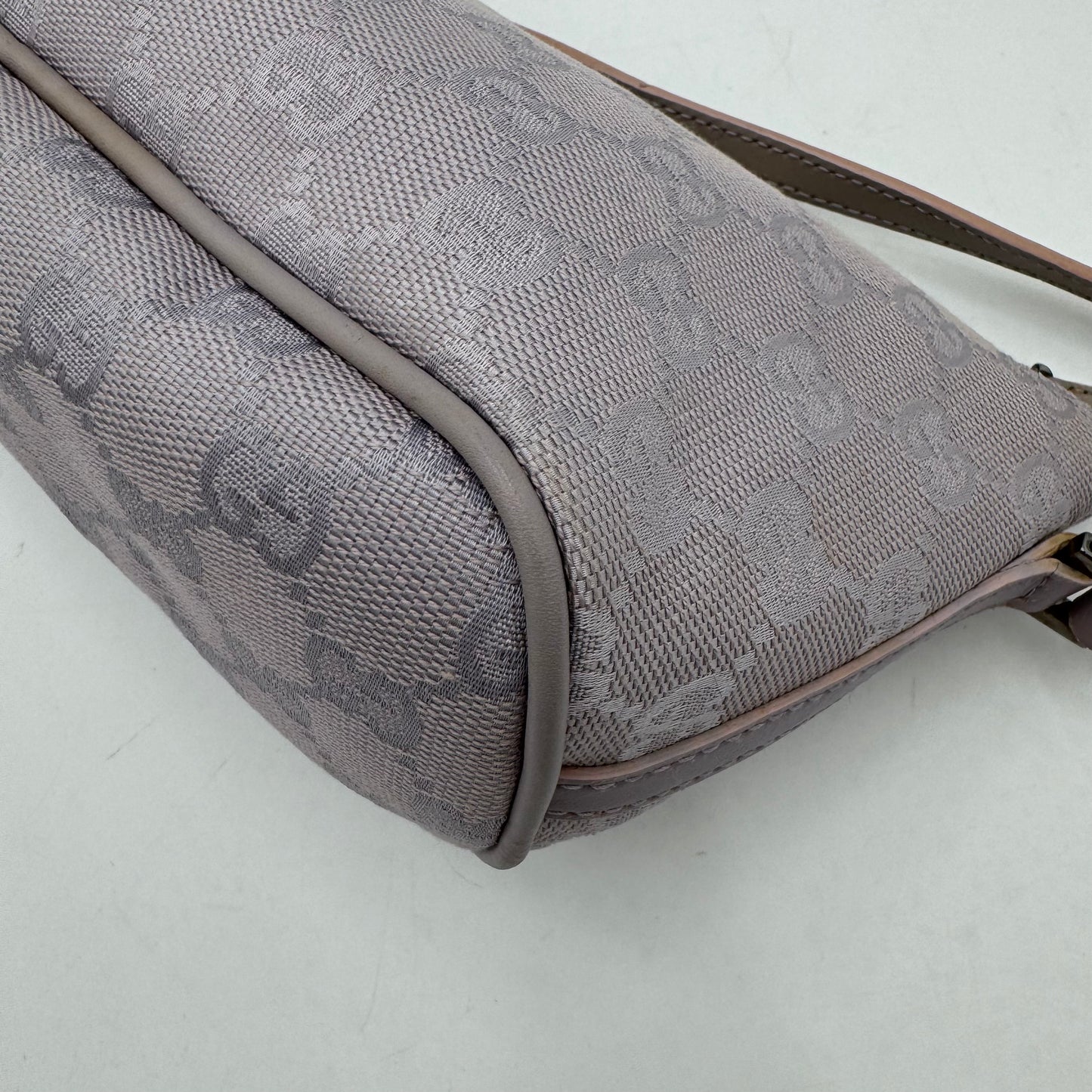 Gucci Lavender Monogram Canvas and Leather Boat Pochette