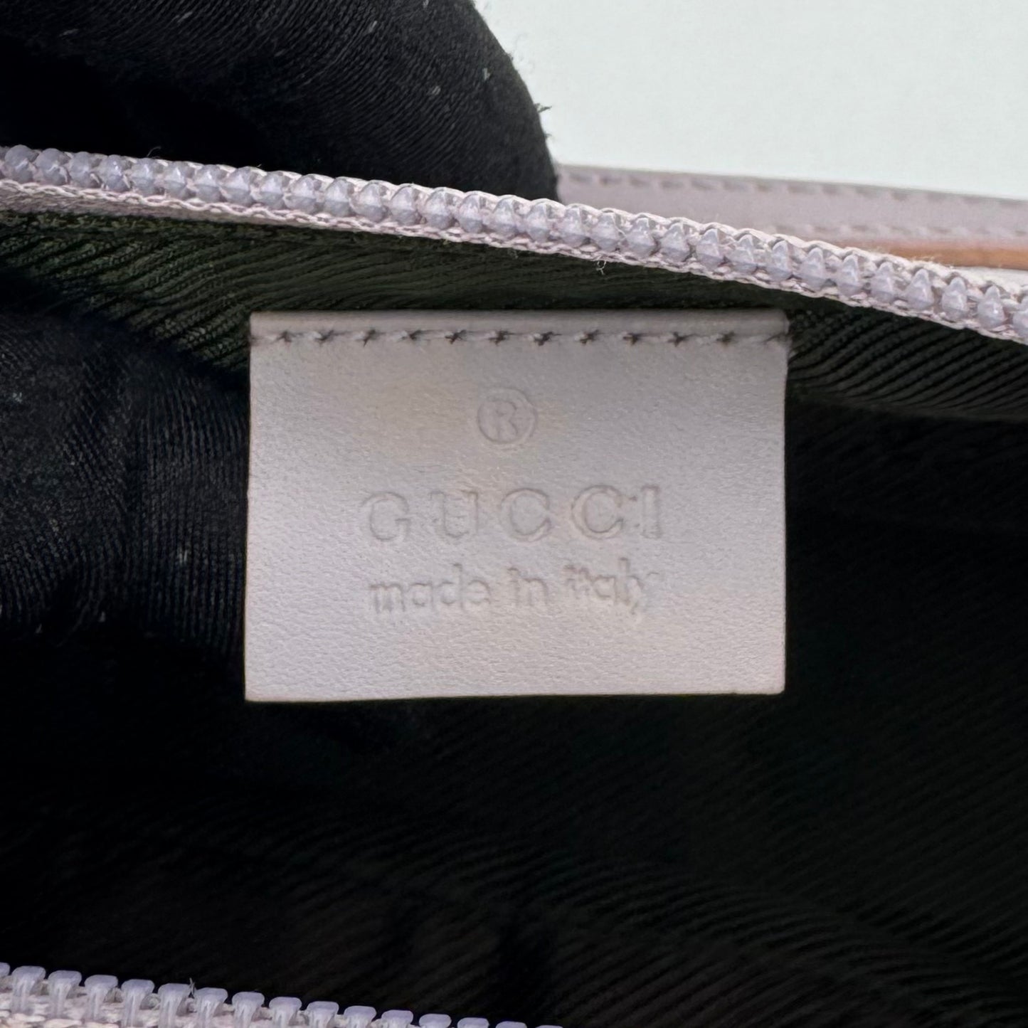 Gucci Lavender Monogram Canvas and Leather Boat Pochette