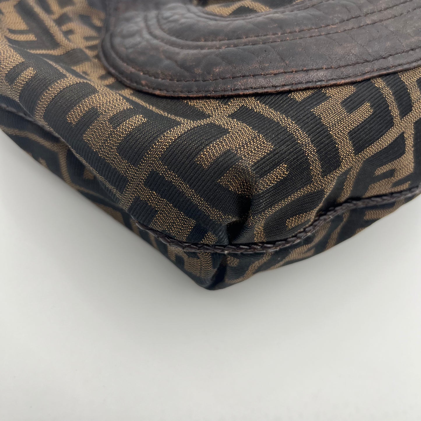 Fendi Tobacco Zucca Spy Hobo Shoulder Bag