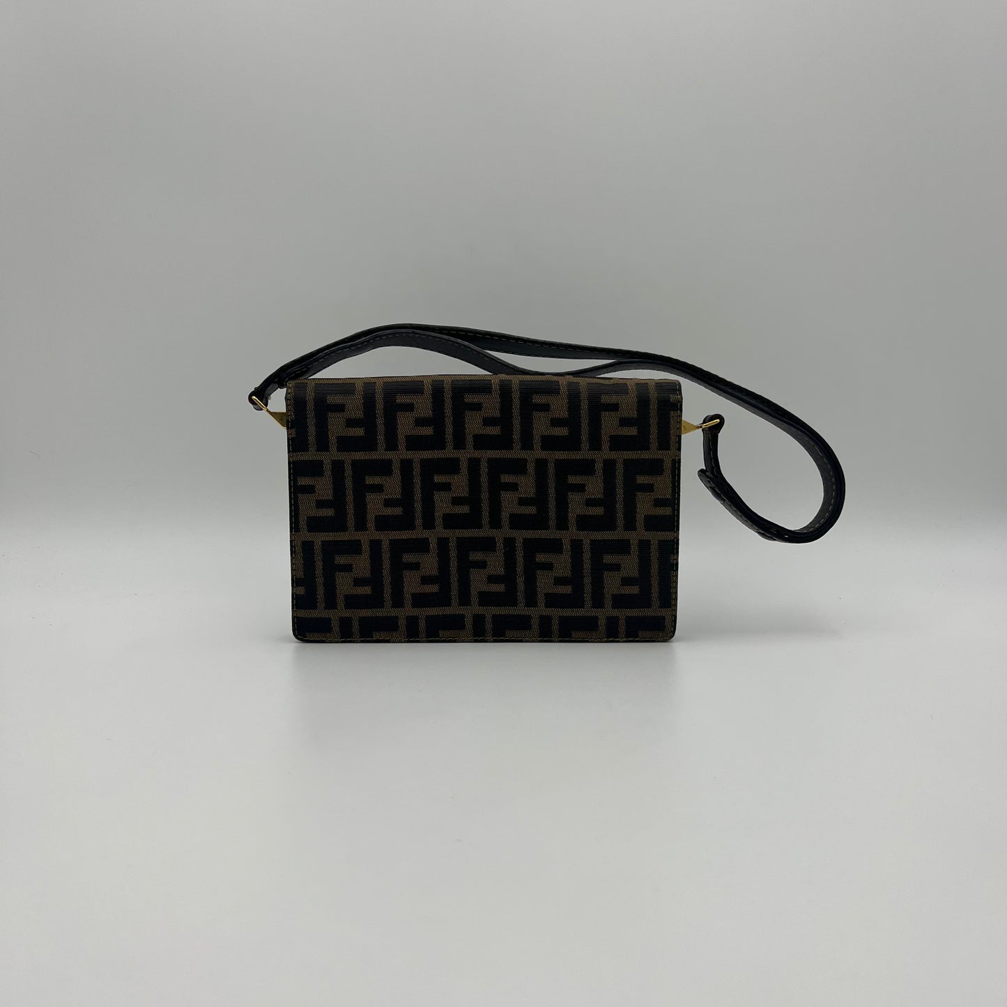 Fendi Tobacco Zucca Belt Flap Convertible Bag
