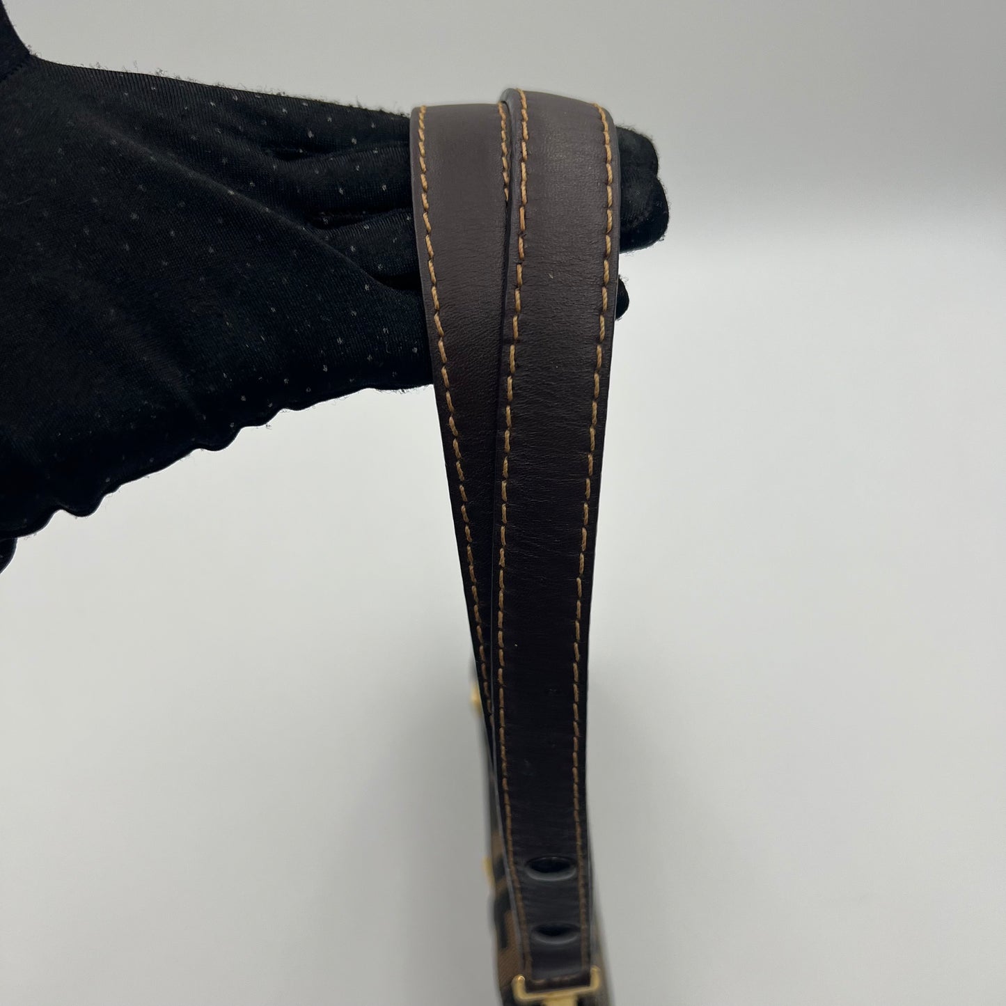 Fendi Tobacco Zucca Belt Flap Convertible Bag