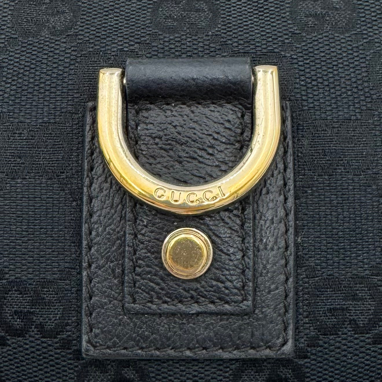 Gucci Black Monogram Canvas and Leather Abbey D-Ring Shoulder Bag