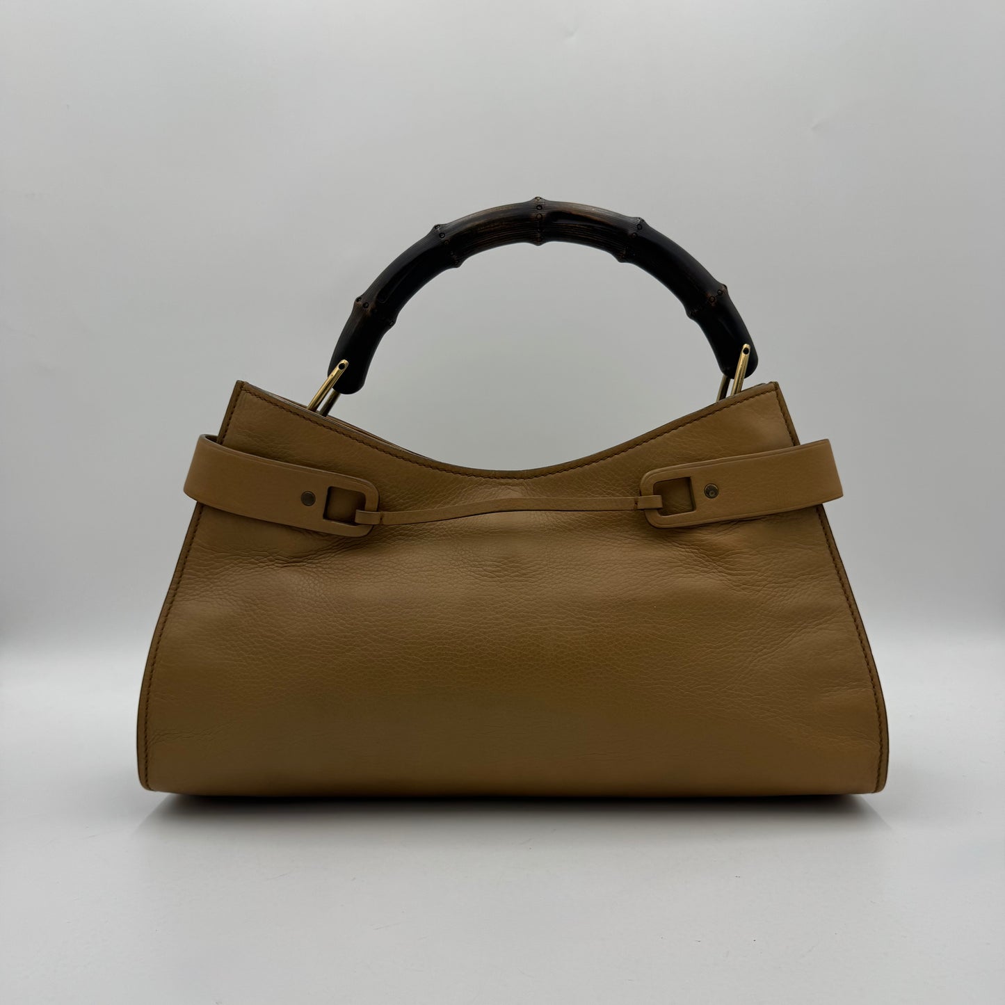Gucci Tan Brown Leather Bamboo Hobo Bag