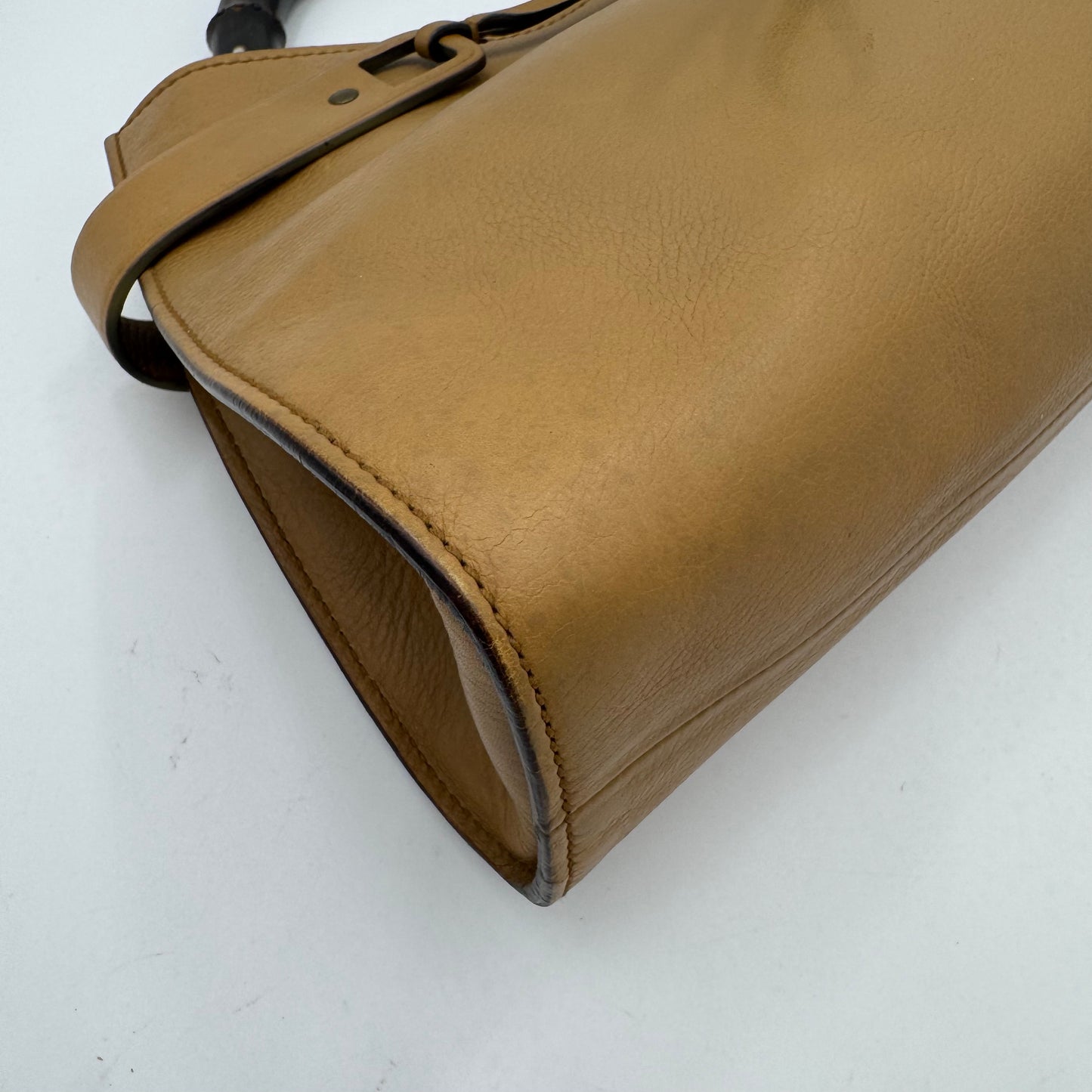 Gucci Tan Brown Leather Bamboo Hobo Bag