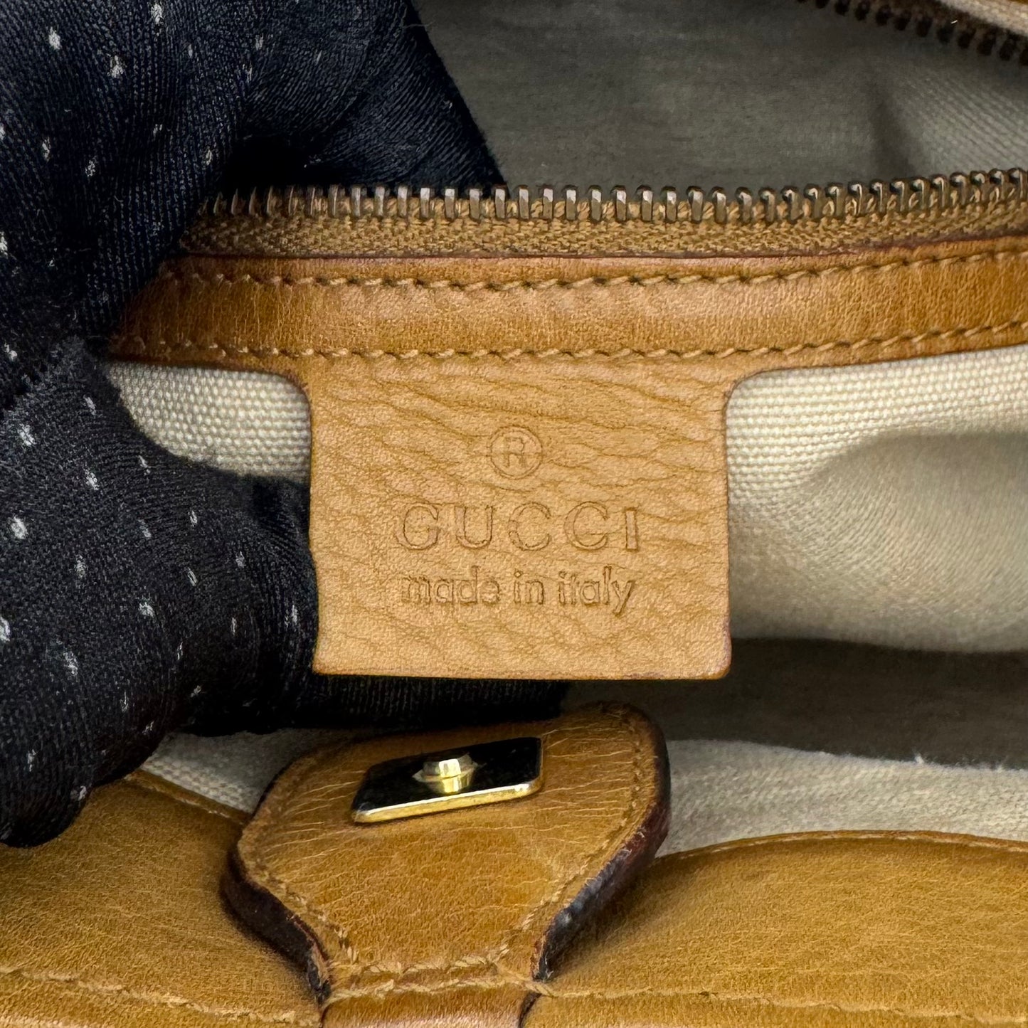 Gucci Tan Brown Leather Bamboo Hobo Bag