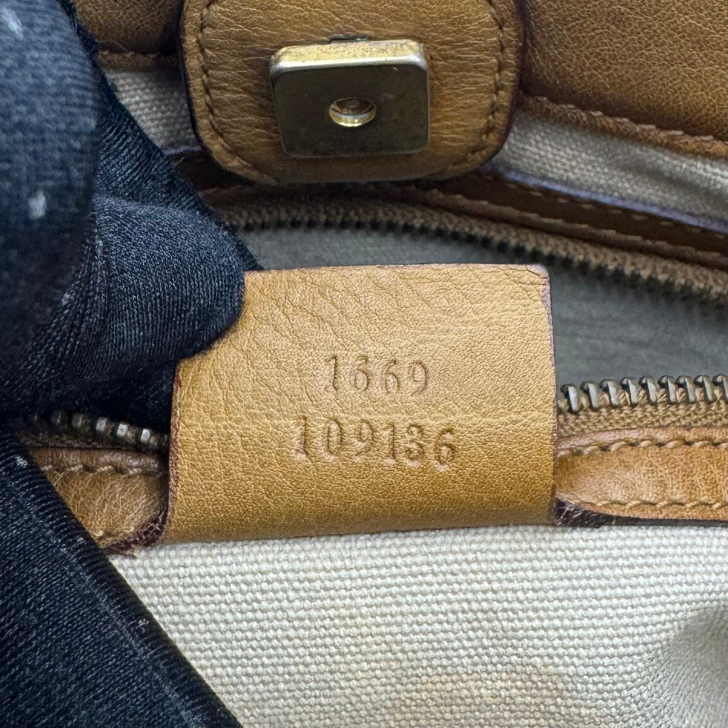 Gucci Tan Brown Leather Bamboo Hobo Bag
