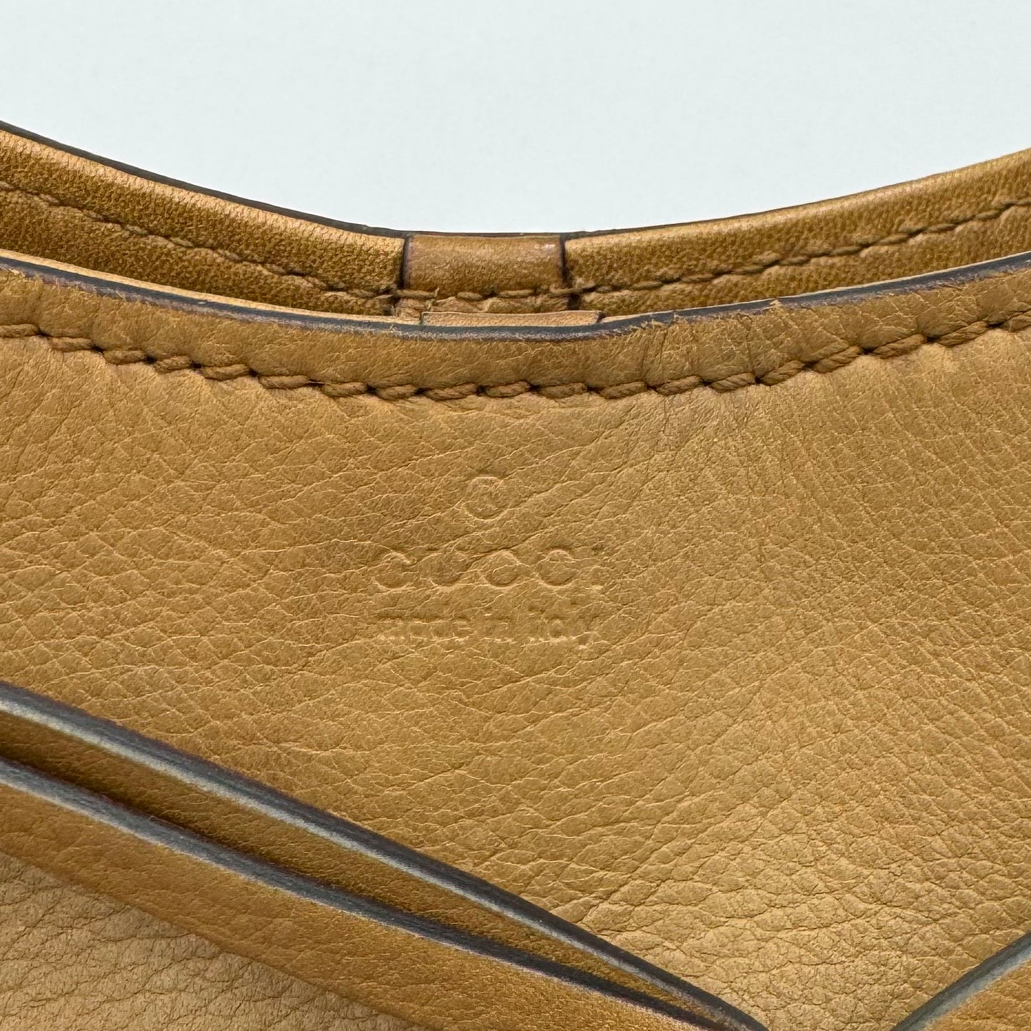 Gucci Tan Brown Leather Bamboo Hobo Bag
