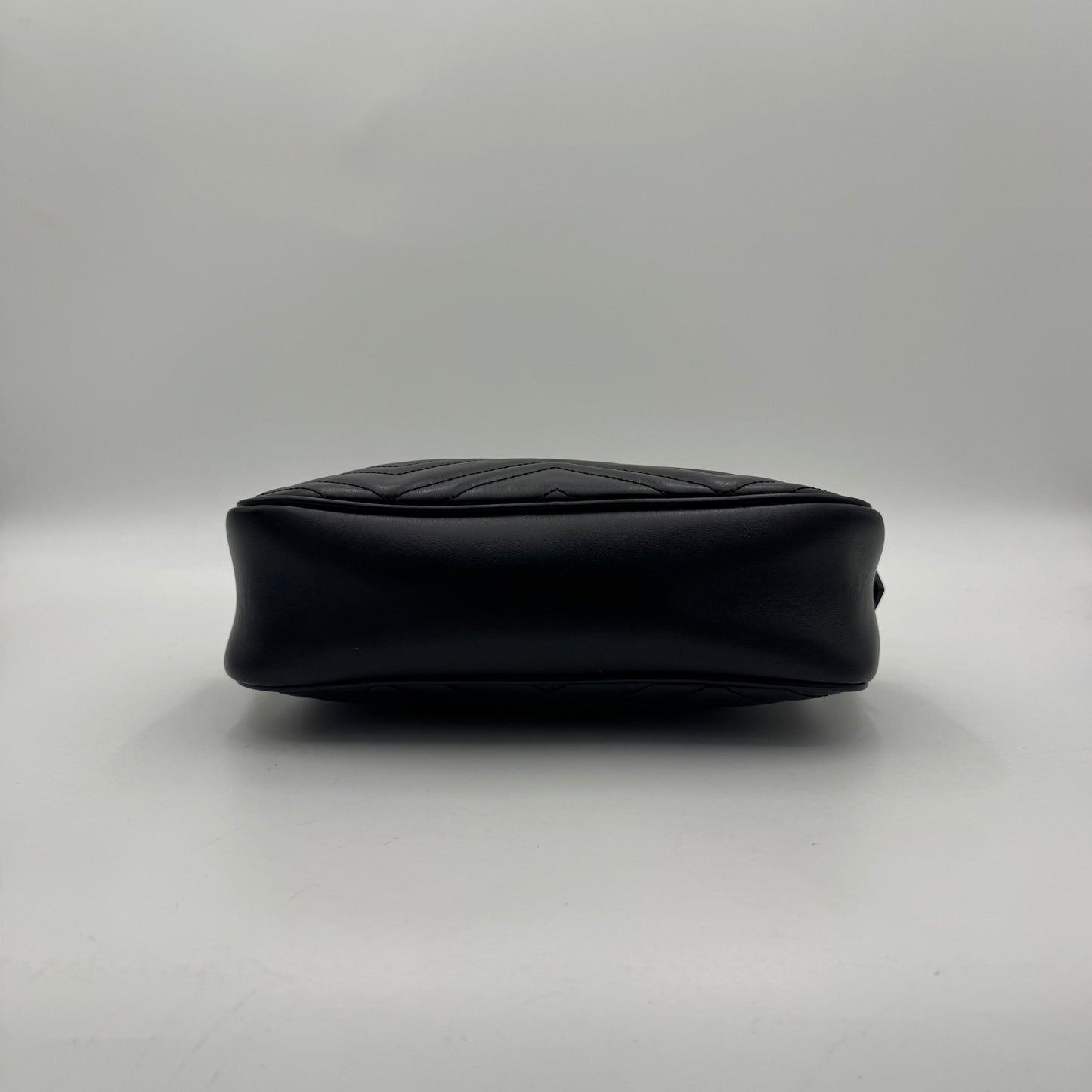 Gucci Black Quilted Leather Marmont Small Camera Bag GHW