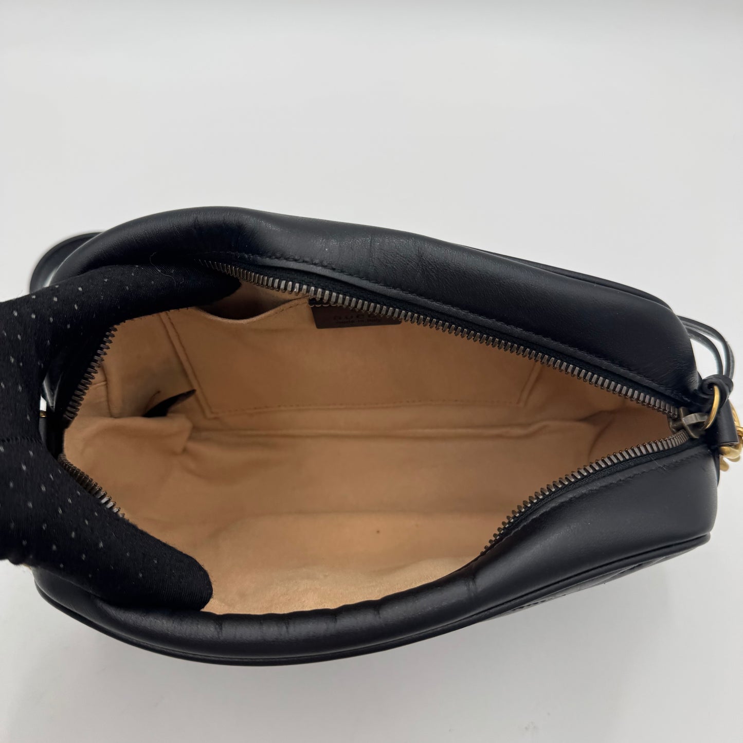 Gucci Black Quilted Leather Marmont Small Camera Bag GHW