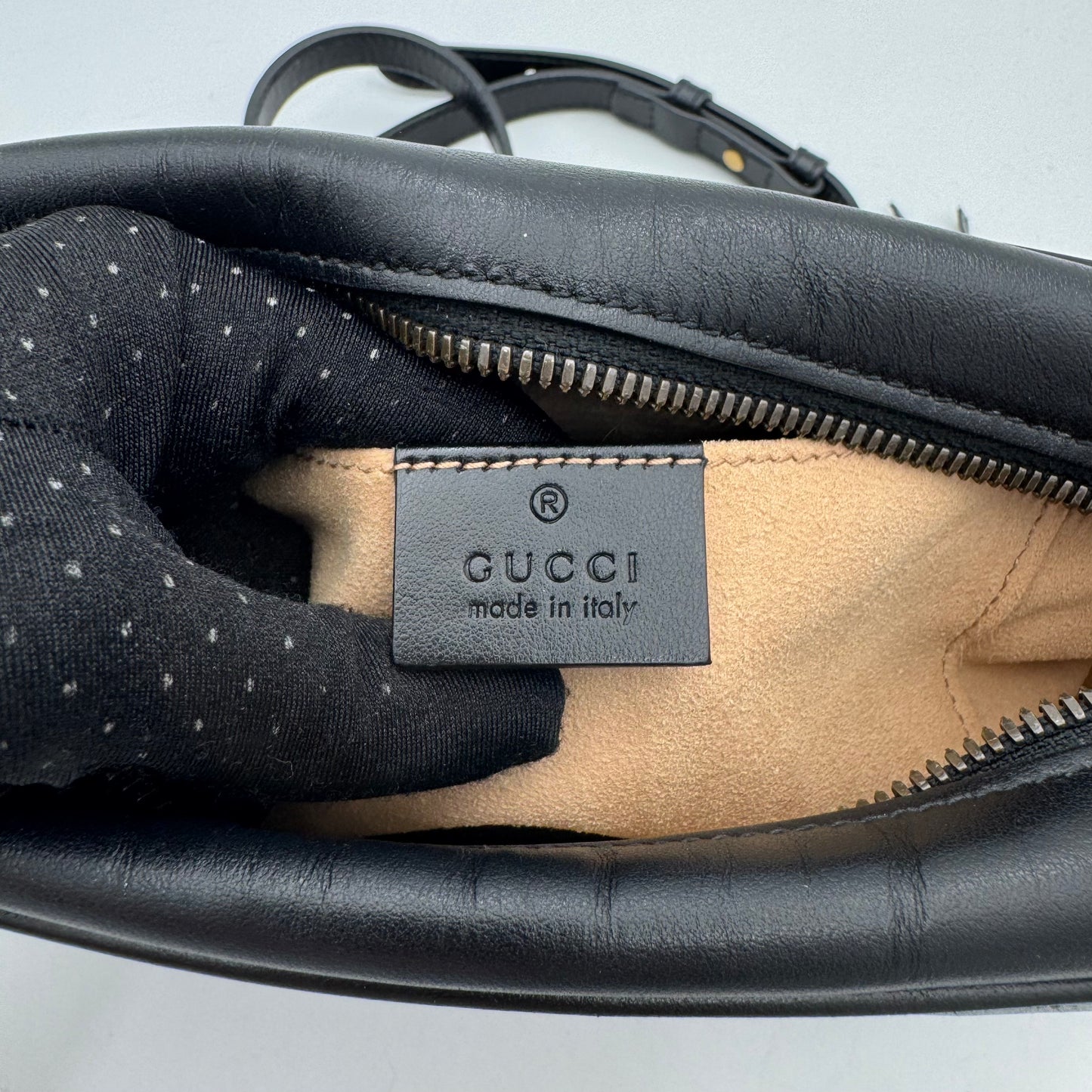 Gucci Black Quilted Leather Marmont Small Camera Bag GHW