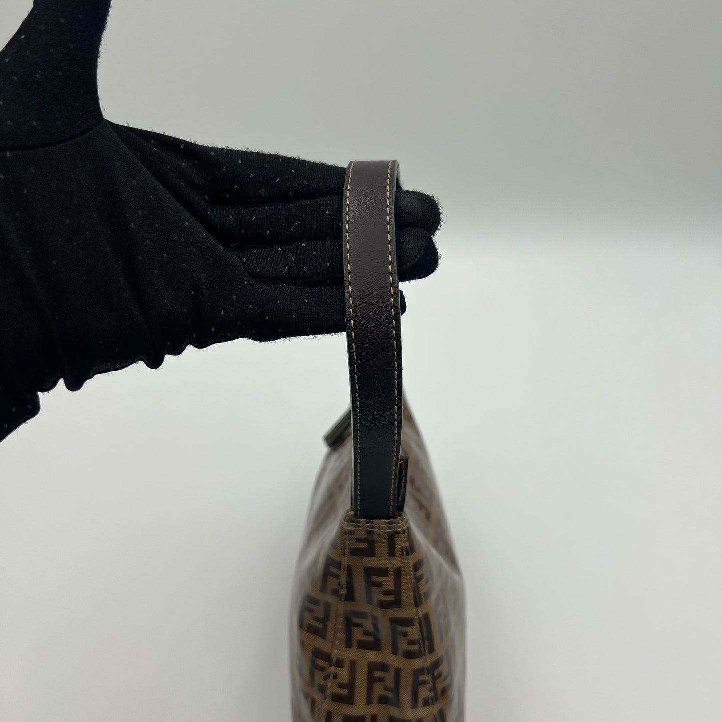 Fendi Brown Coated Zucchino Pochette