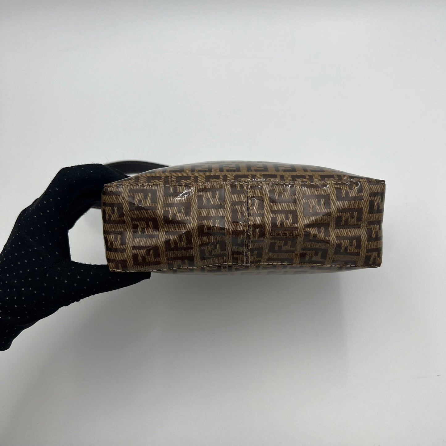 Fendi Brown Coated Zucchino Pochette