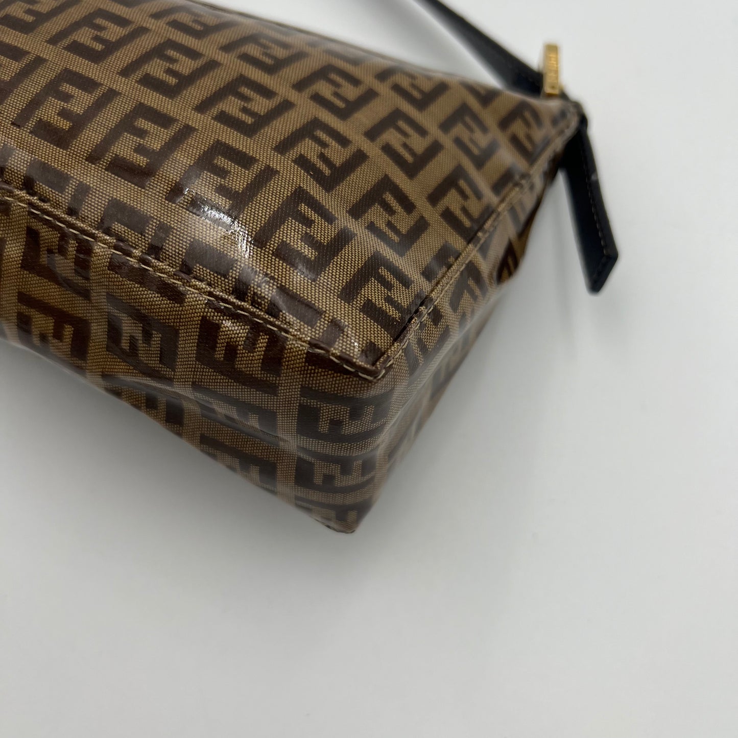 Fendi Brown Coated Zucchino Pochette