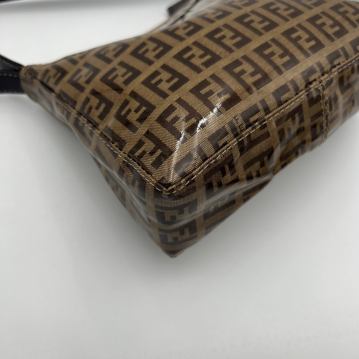 Fendi Brown Coated Zucchino Pochette